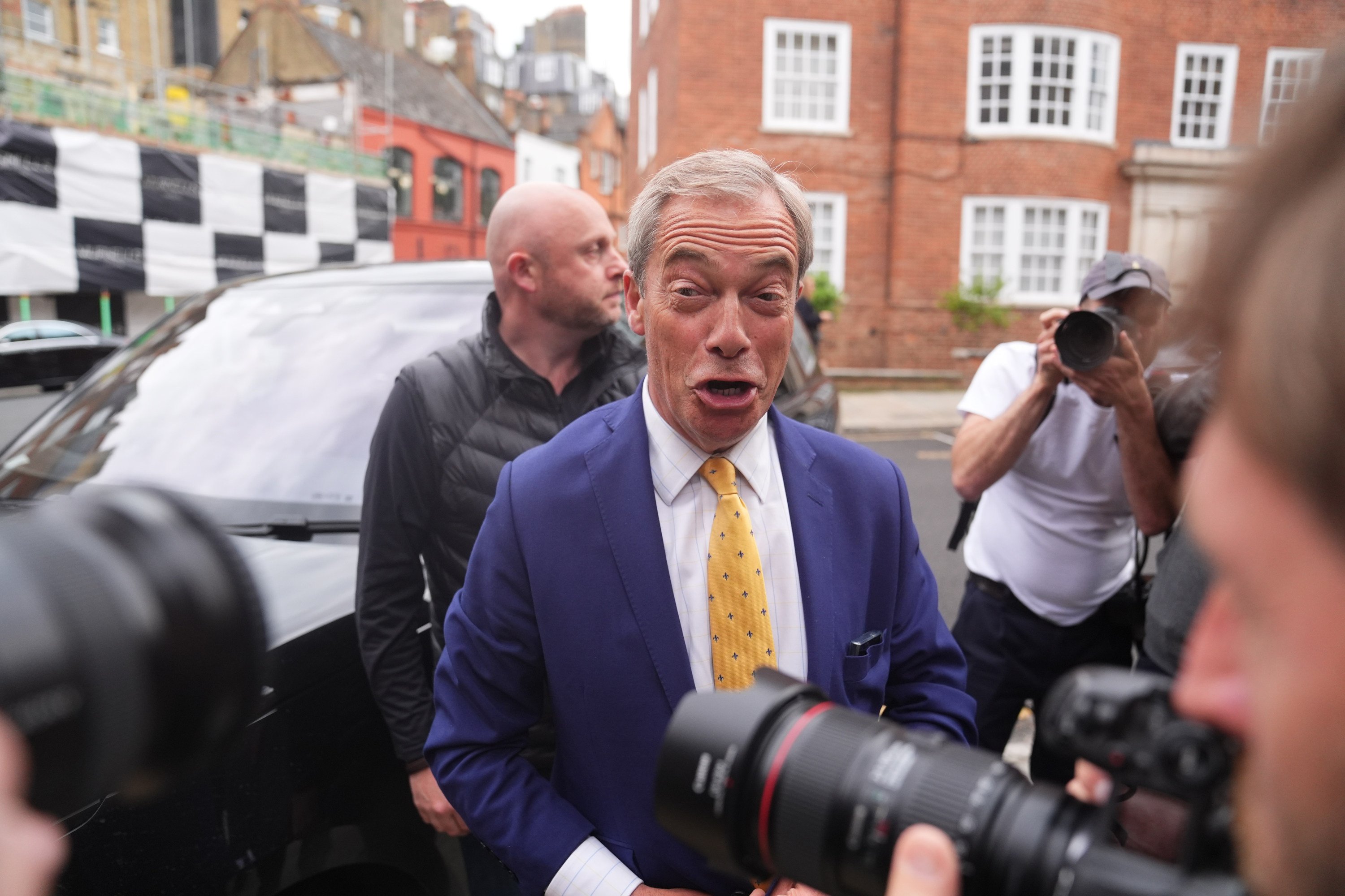 Nigel Farage attends a fundraiser for Donald Trump in London. Photo: PA via dpa