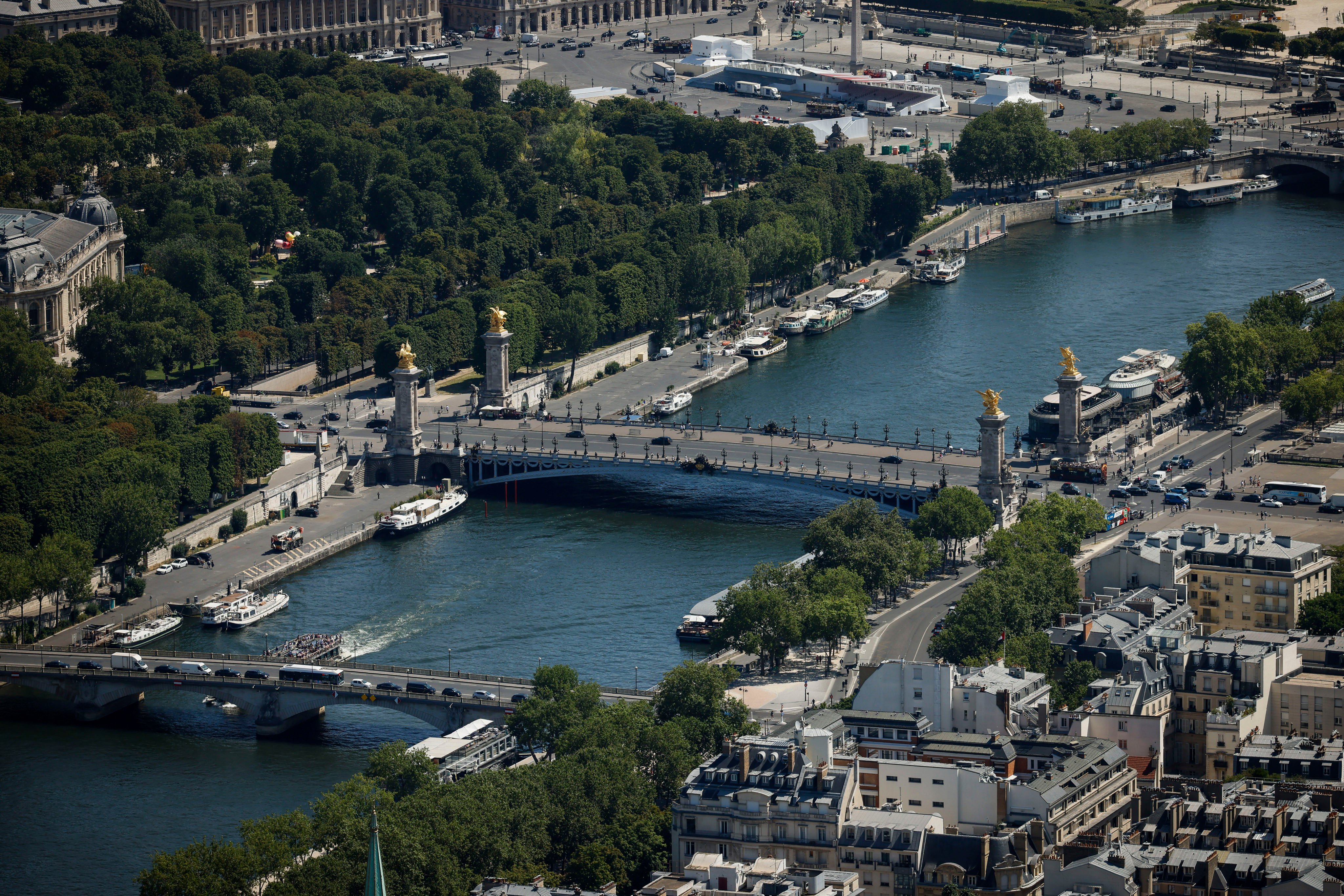 Water in the Seine River in Paris has unsafe elevated levels of E. coli less than two months before swimming competitions are scheduled to take place in it during the Olympics. Photo: AP
