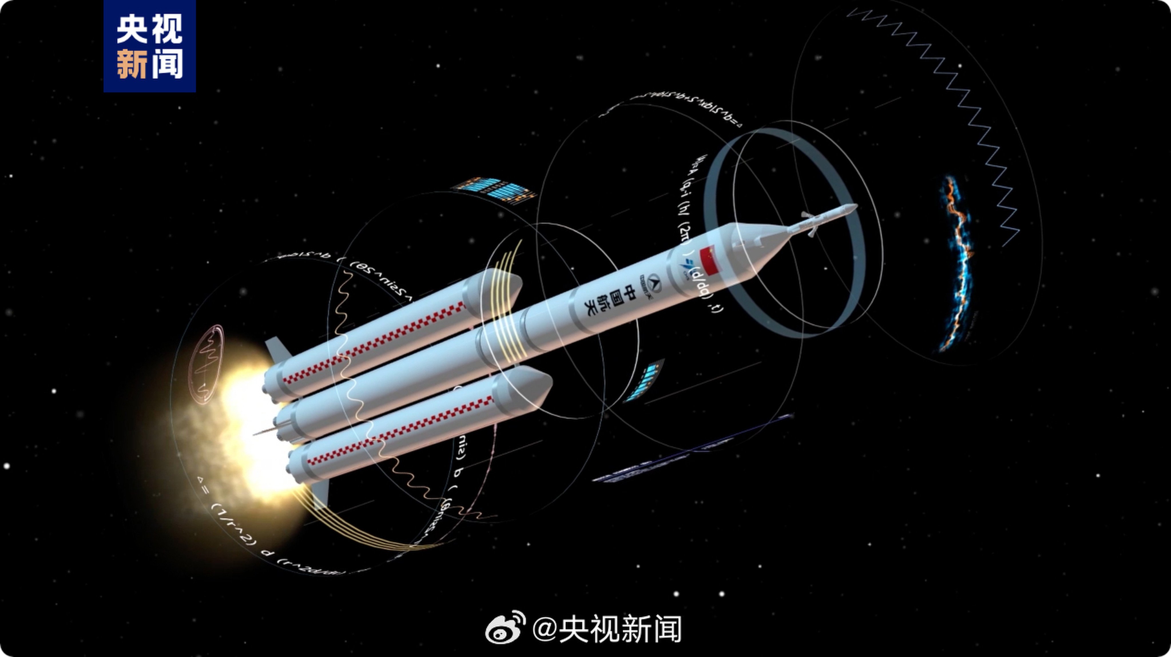 Long March-10 rockets will be tasked with two launches as part of China’s crewed lunar landing – one to send the Mengzhou spacecraft towards the lunar orbit, and another to launch the Lanyue moon lander.  Photo: CCTV 