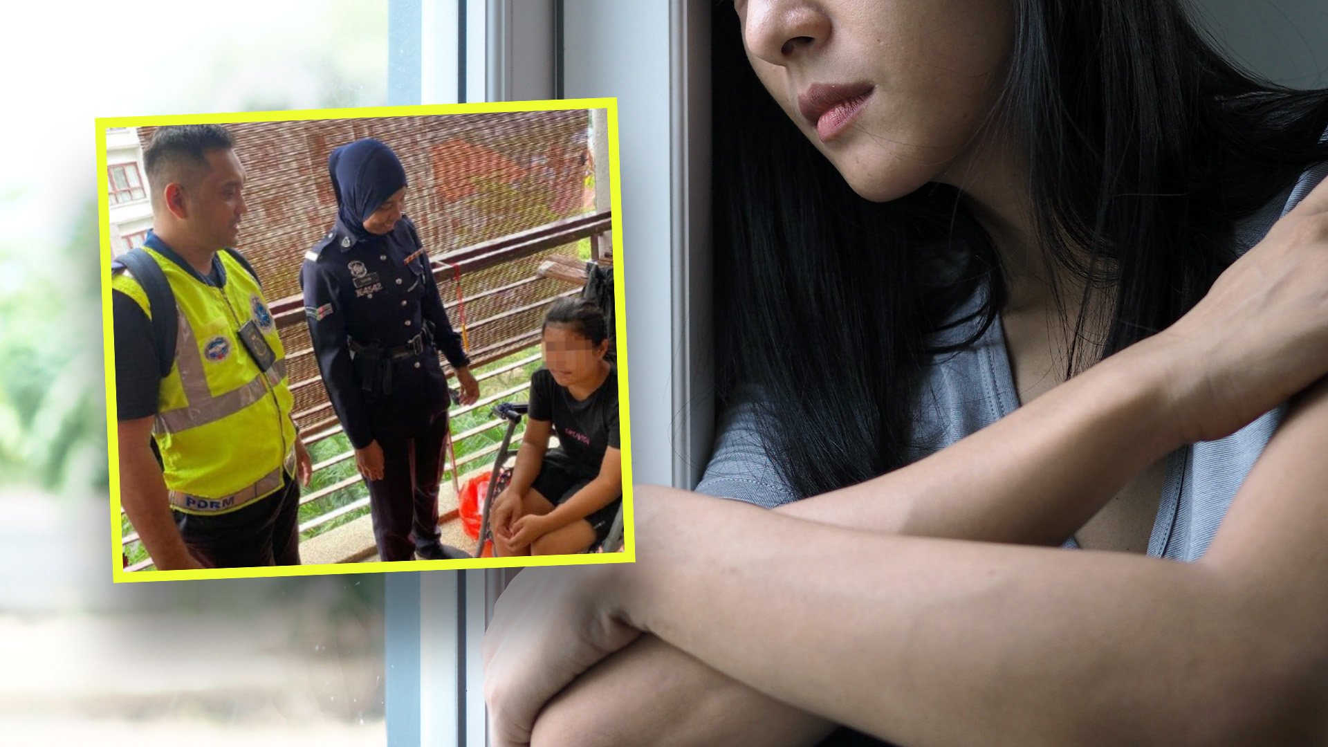 An Indonesian maid in Malaysia who was forced to live on an exposed balcony had to be rescued after she threw an SOS note down onto the street. Photo: SCMP composite/Shutterstock/Royal Malaysia Police