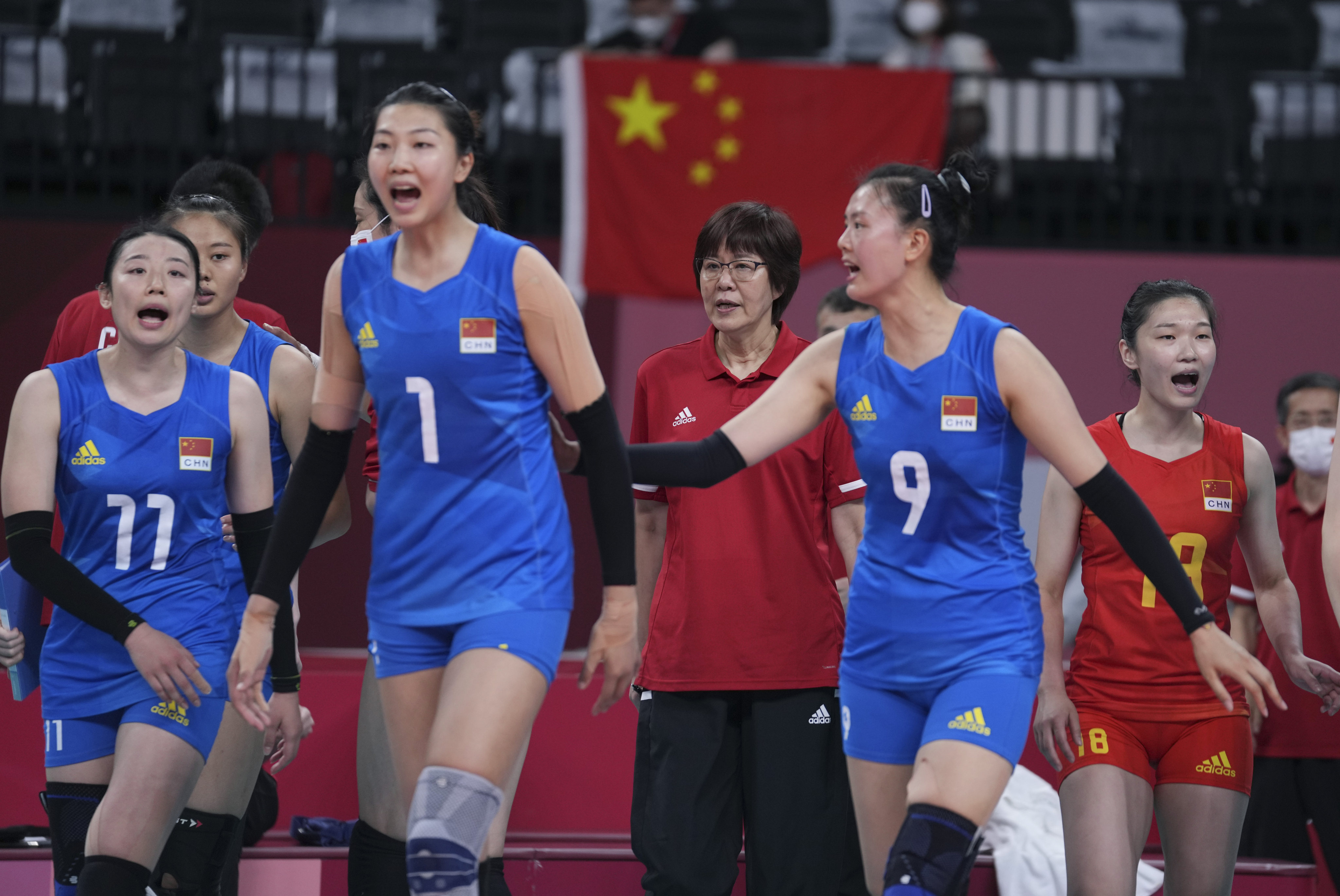 Lang Ping (centre), pictured coaching China at the Olympics in 2021, voiced concerns about the current team’s form and selection. Photo: Xinhua