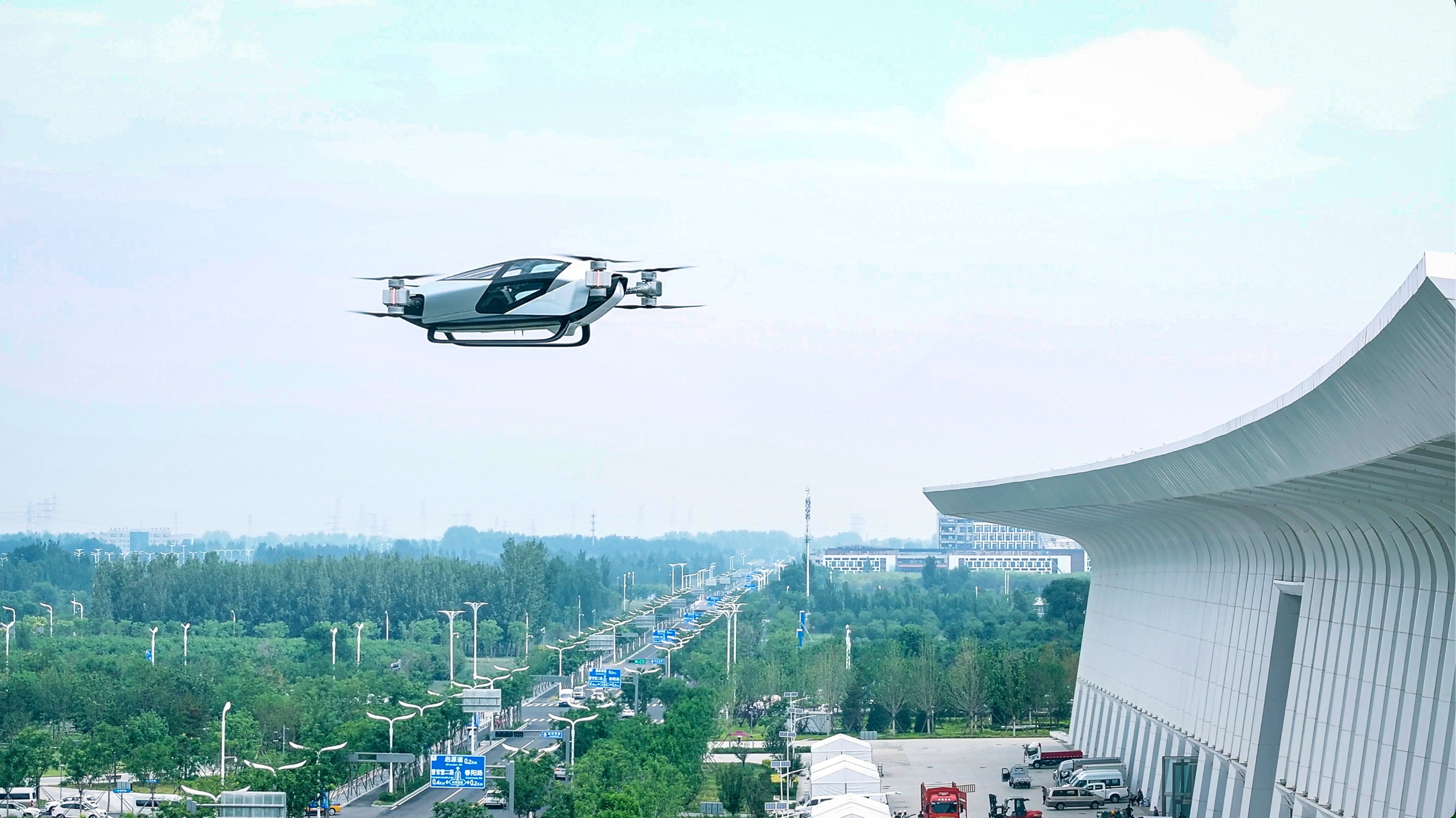 X2, a flying car made by Xpeng affiliate AeroHT, has completed its maiden flight at Beijing Daxing International Airport. Photo: Handout