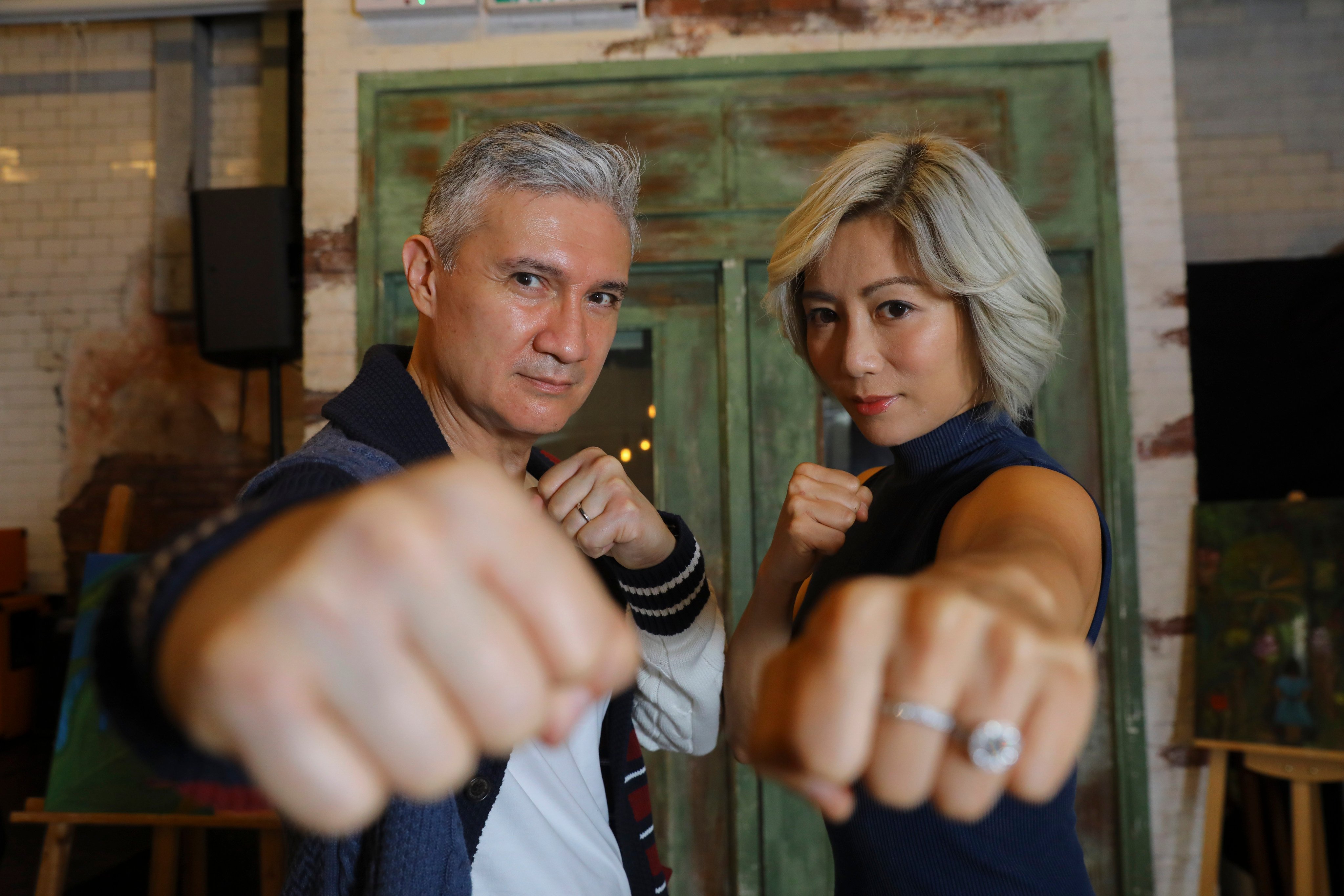 Martial arts actress JuJu Chan (right) and movie director Antony Szeto. Photo: Dickson Lee