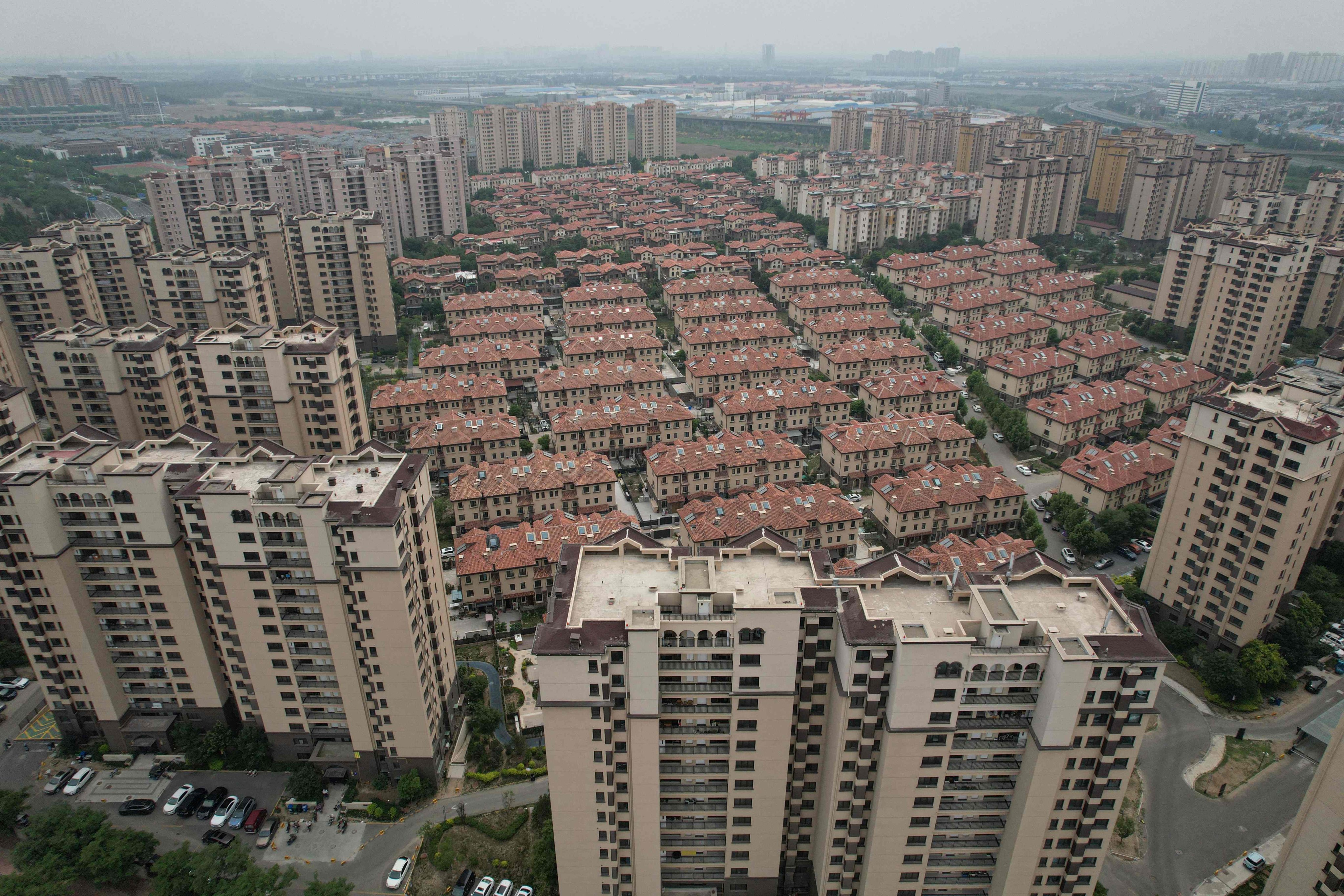 An aerial photo taken on June 5, 2024, shows a housing complex by Chinese property developer Fantasia Holdings Group in Tianjin. Photo: AFP