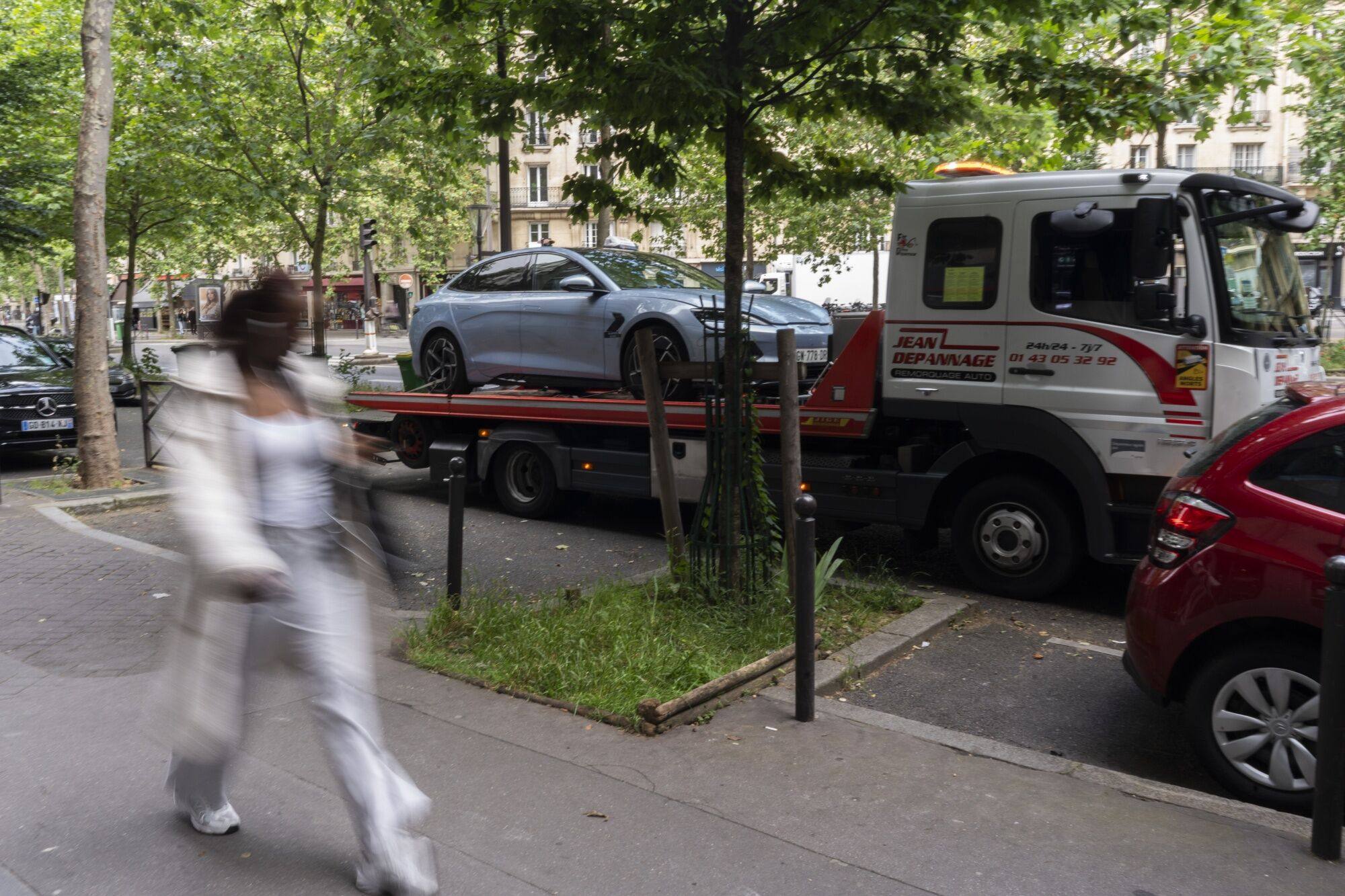 A BYD Seal electric vehicle is delivered to a BYD service centre in Paris, France, on June 14. Brussels has decided to impose additional tariffs on electric cars shipped from China, taking levies to as much as 48 per cent. Photo: Bloomberg 