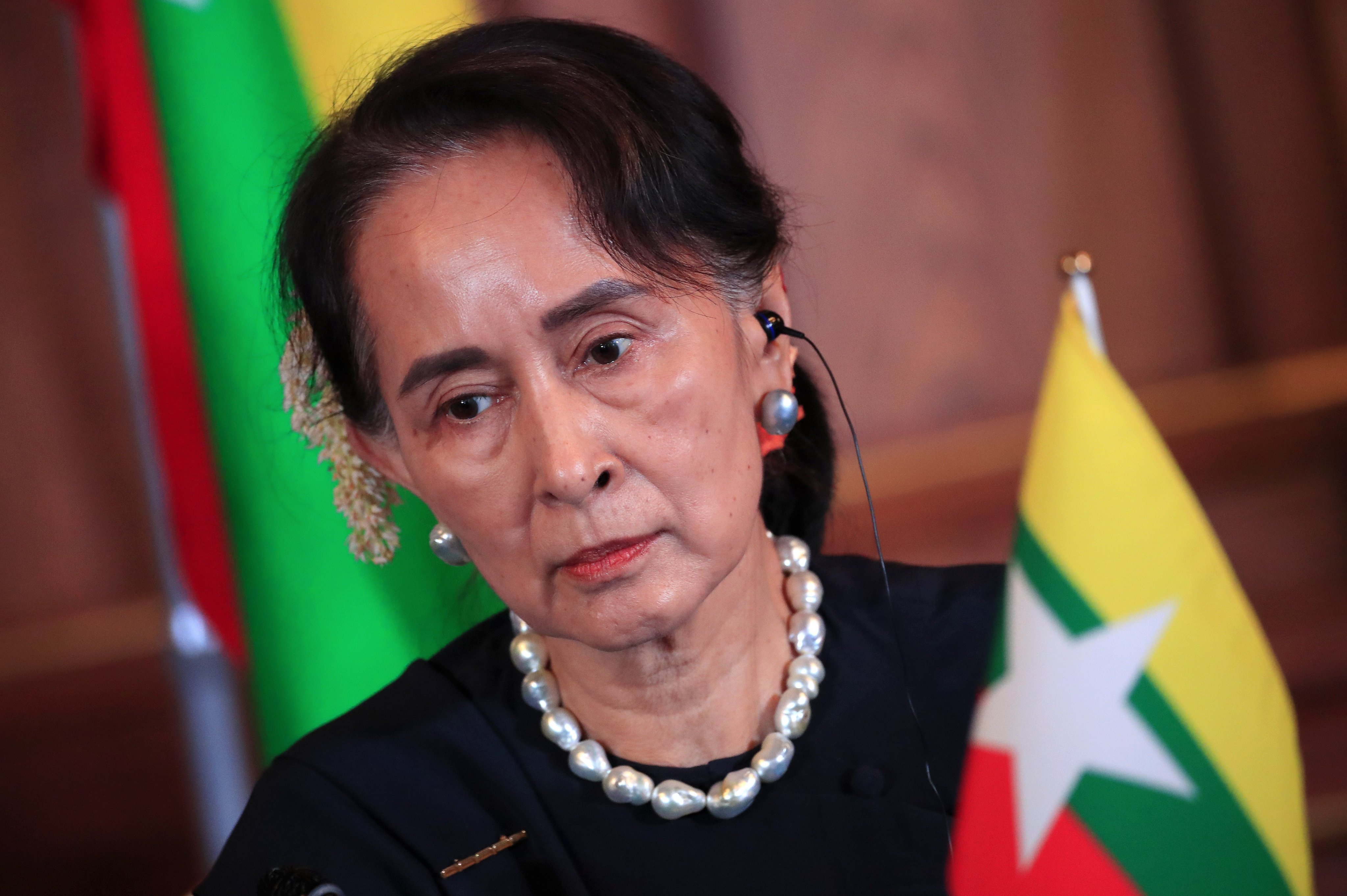Myanmar’s Aung San Suu Kyi pictured in Tokyo, Japan, in 2018. Photo:  EPA-EFE