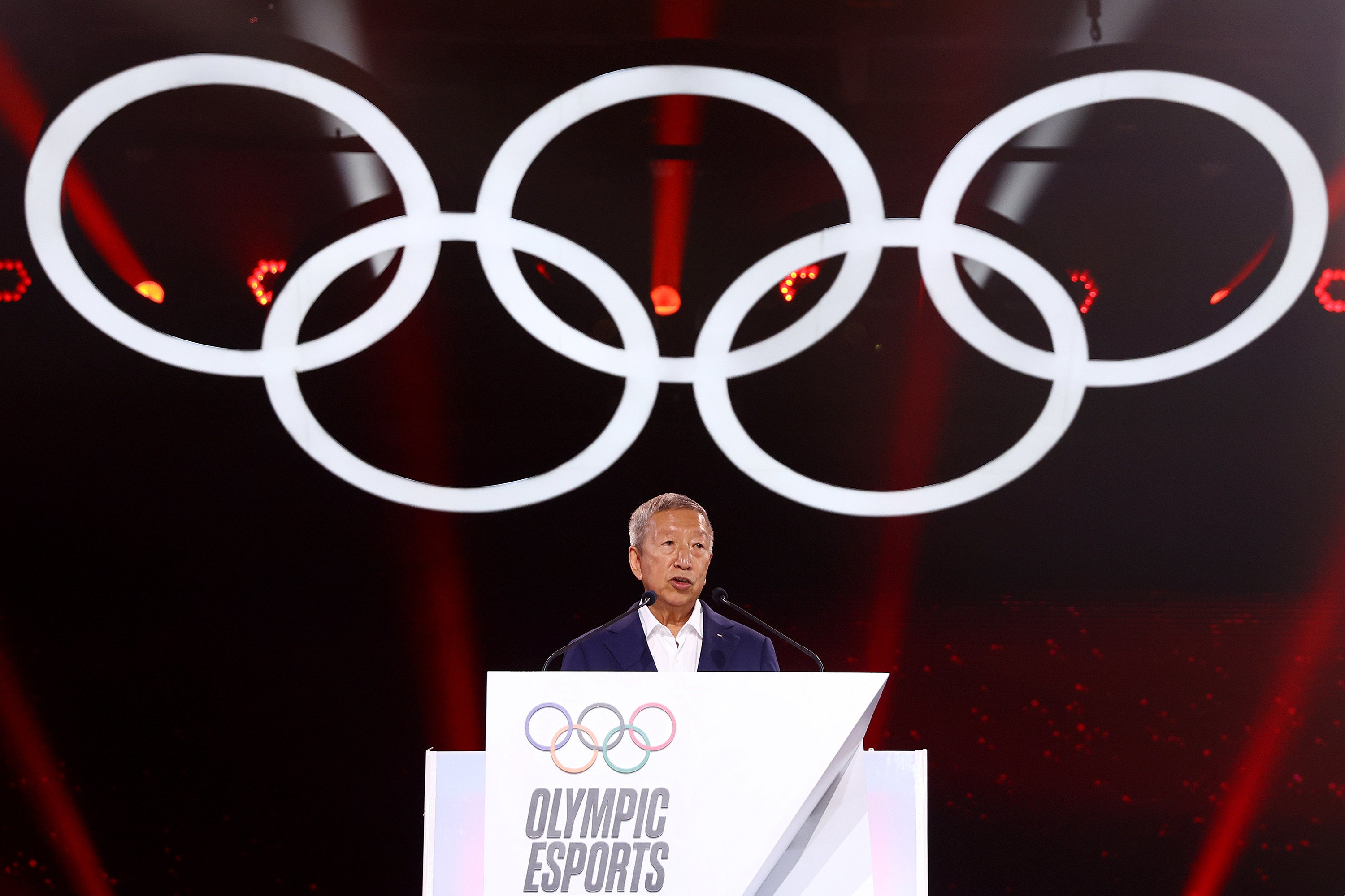 IOC vice president Ng Ser Miang delivers a speech during the closing ceremony of the Olympic Esports Week in Singapore. Photo: TNS