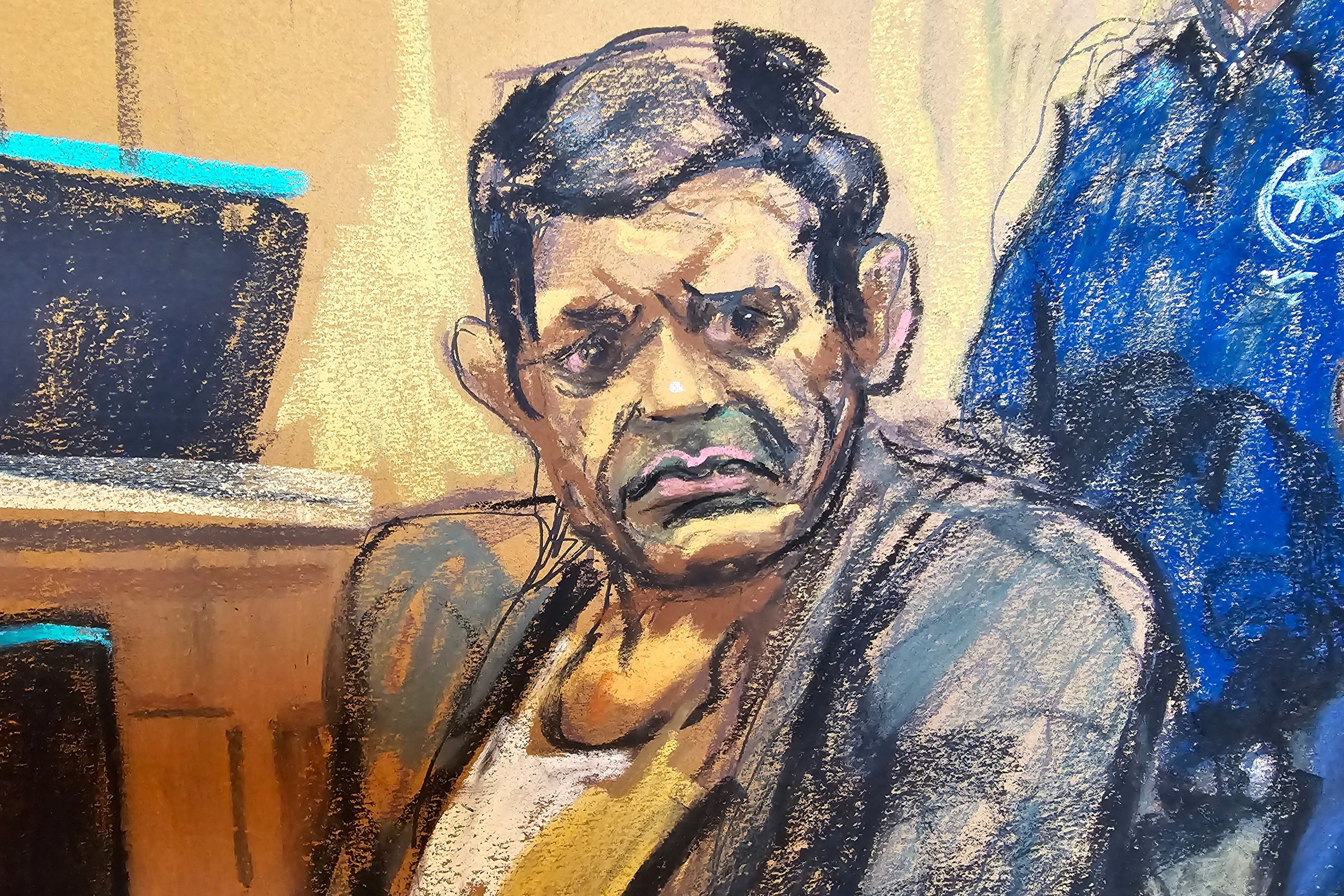 A sketch of Nikhil Gupta in federal court in New York on Monday. Photo: Reuters