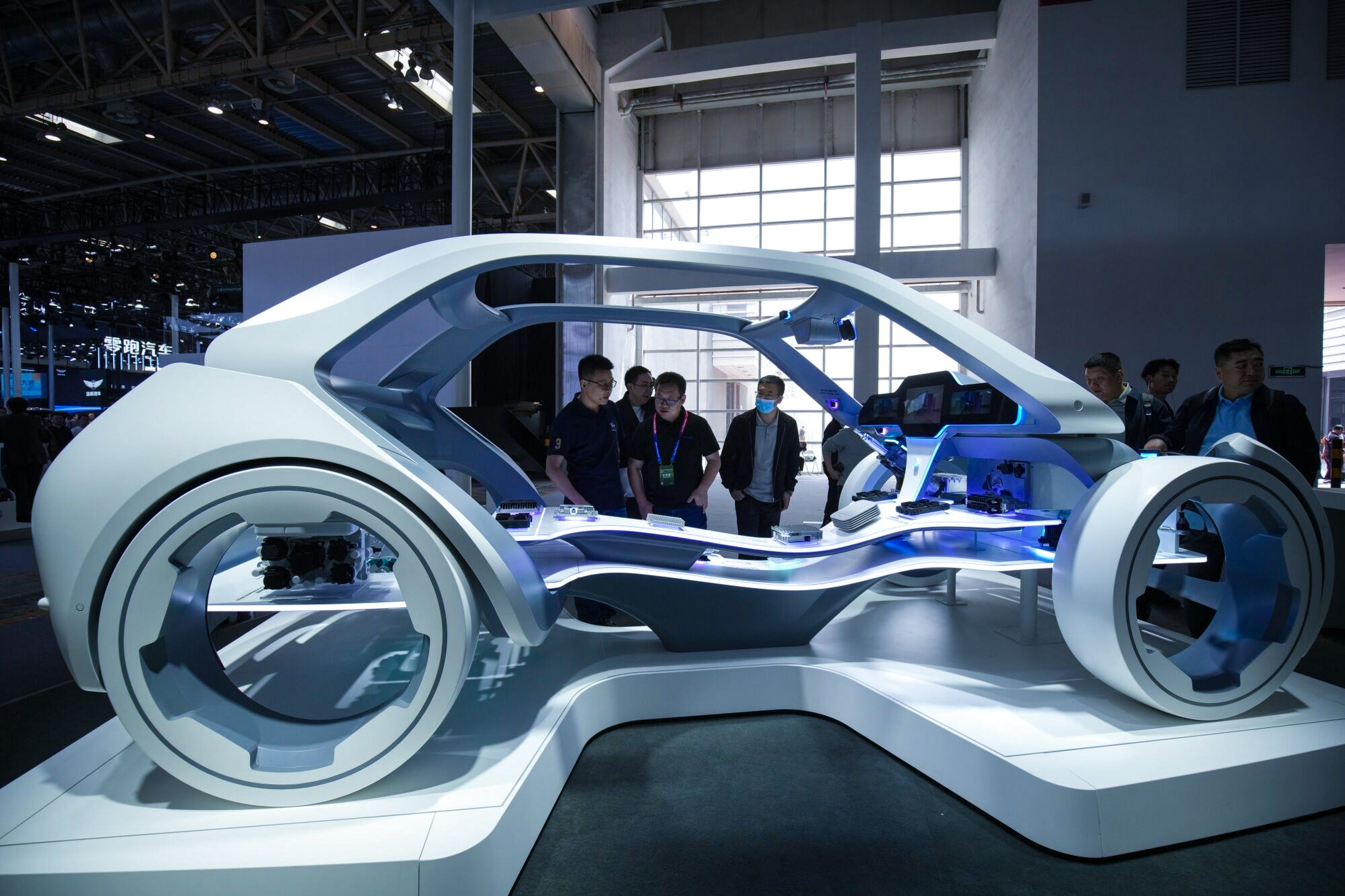 A vehicle model promotes a Bosch autonomous-driving system during the Beijing Auto Show in Beijing on April 25, 2024. Photo: Bloomberg
