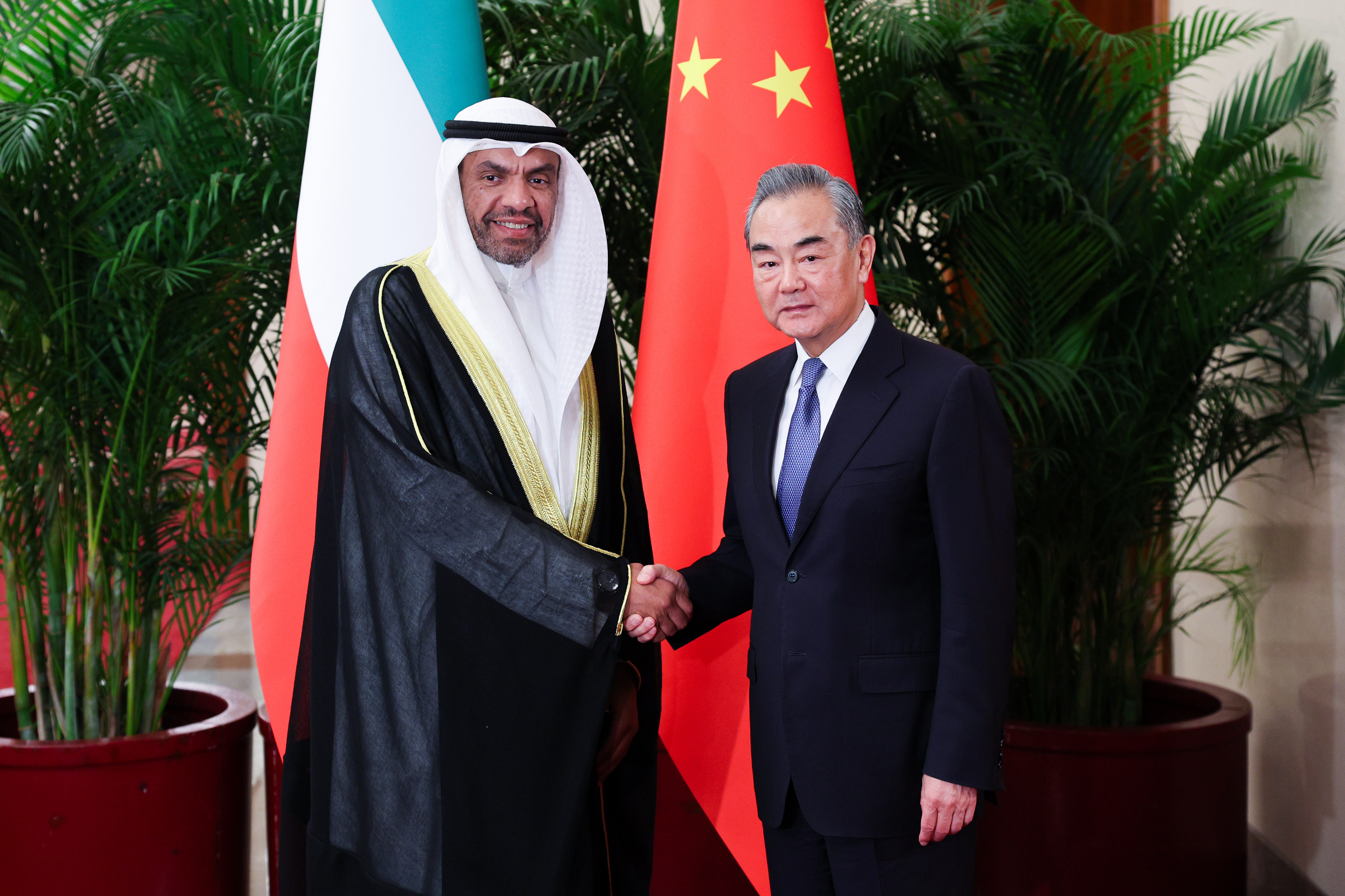 Chinese Foreign Minister Wang Yi meets Kuwaiti Foreign Minister Abdullah Ali Al-Yahya in Beijing. Photo: Xinhua