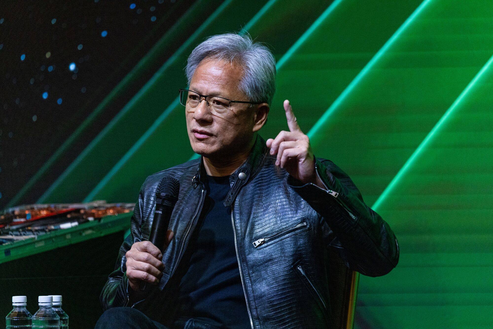 Nvidia CEO Jensen Huang takes part in a news conference in Taipei, Taiwan, on June 4. Photo: Bloomberg