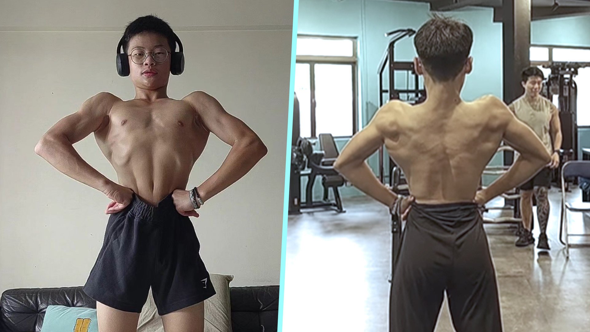 A 14-year-old dyslexic boy in Singapore has impressed social media with his impressive workout regime, and his physique. Photo: SCMP composite/Instagram