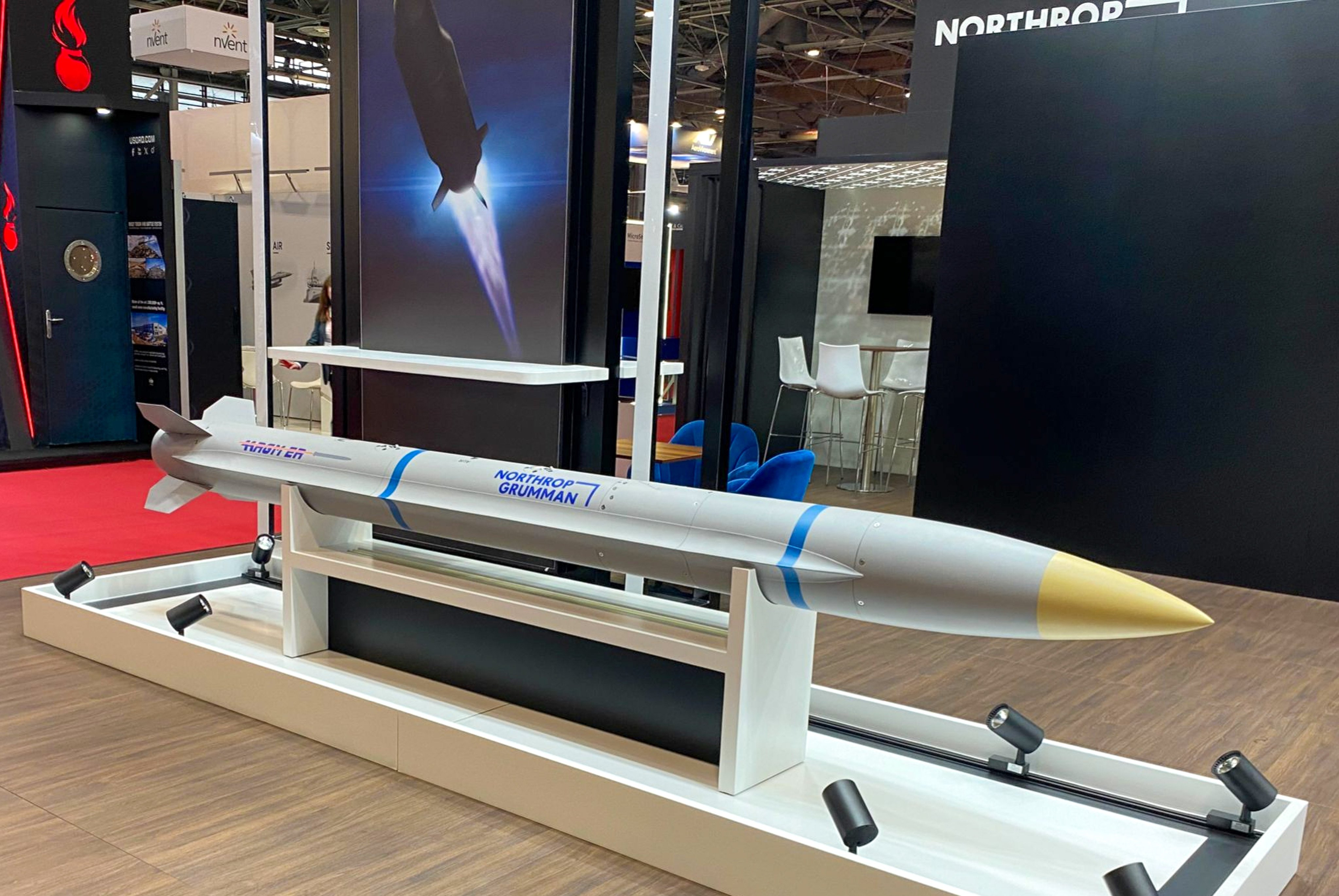 Northrup Grummon’s advanced anti-radiation guided missile extended range (AARGM-ER) on display at Eurosatory. Photo: Seong Hyeon Choi