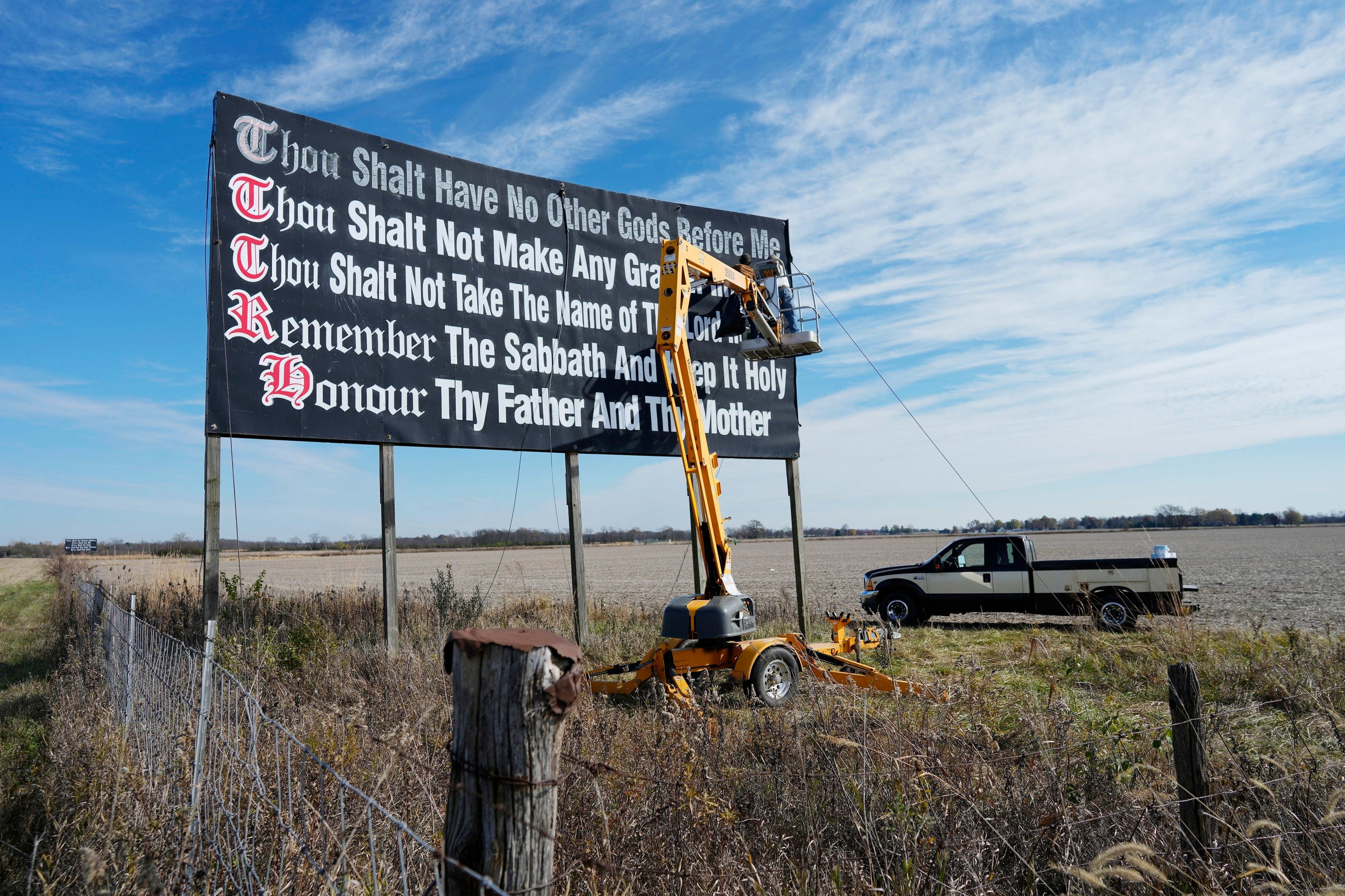 A Ten Commandments billboard near Chenoweth, Ohio. File photo: AP