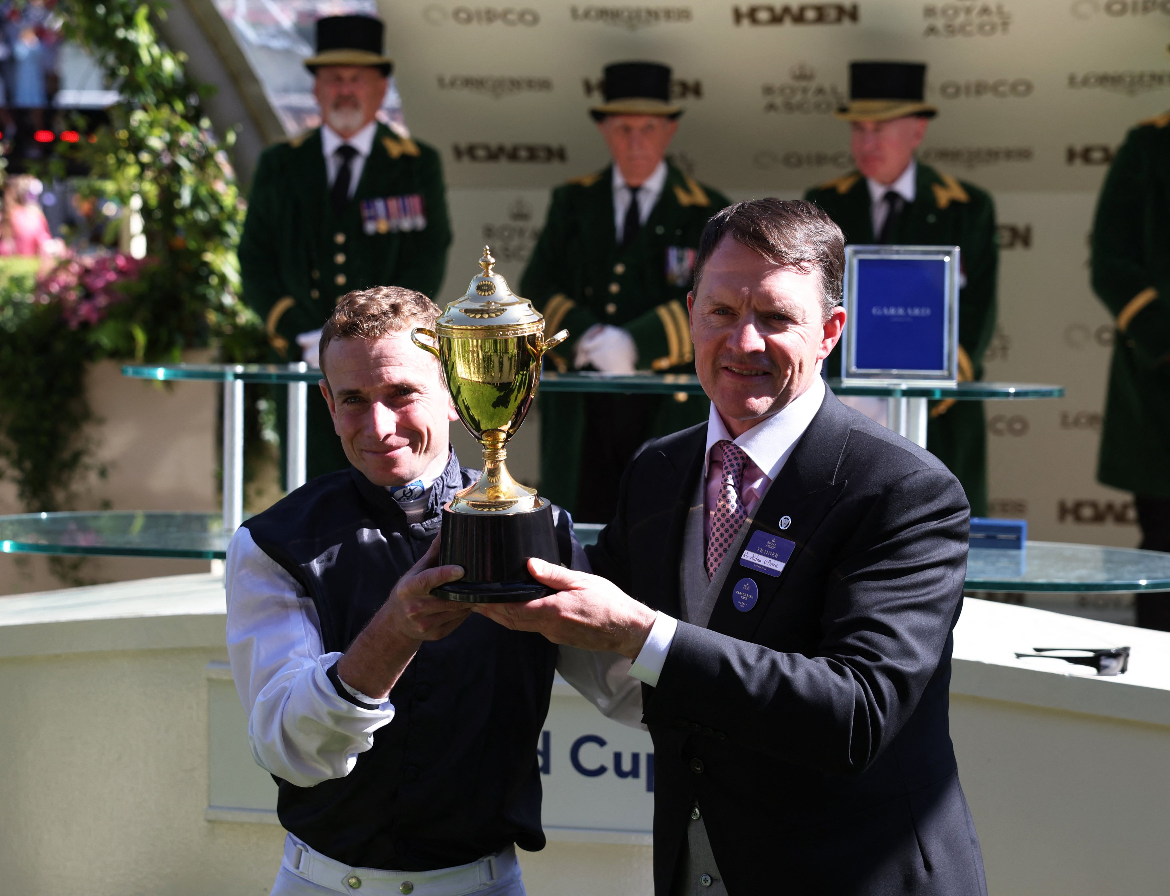 Jockey Ryan Moore (left) and trainer Aidan O’Brien team up with Opera Singer at Royal Ascot on Friday. Photo: Reuters