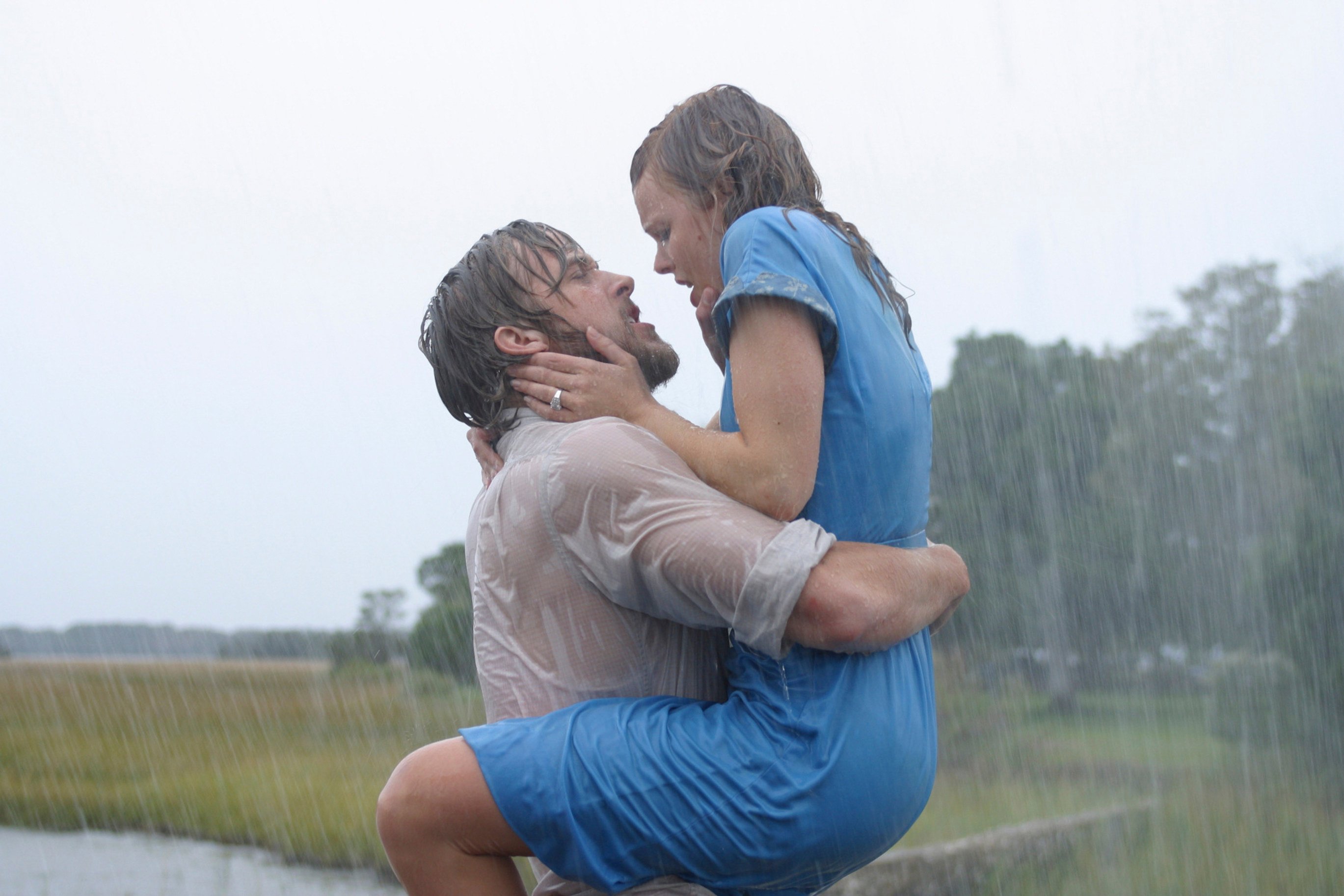 Ryan Gosling and Rachel McAdams in a still from The Notebook. Ironically for a romance, they had to overcome a mutual dislike. Equally ironic, they fell in love after making the 2004 romance, which shot both of them to stardom. Photo: New Line Cinema