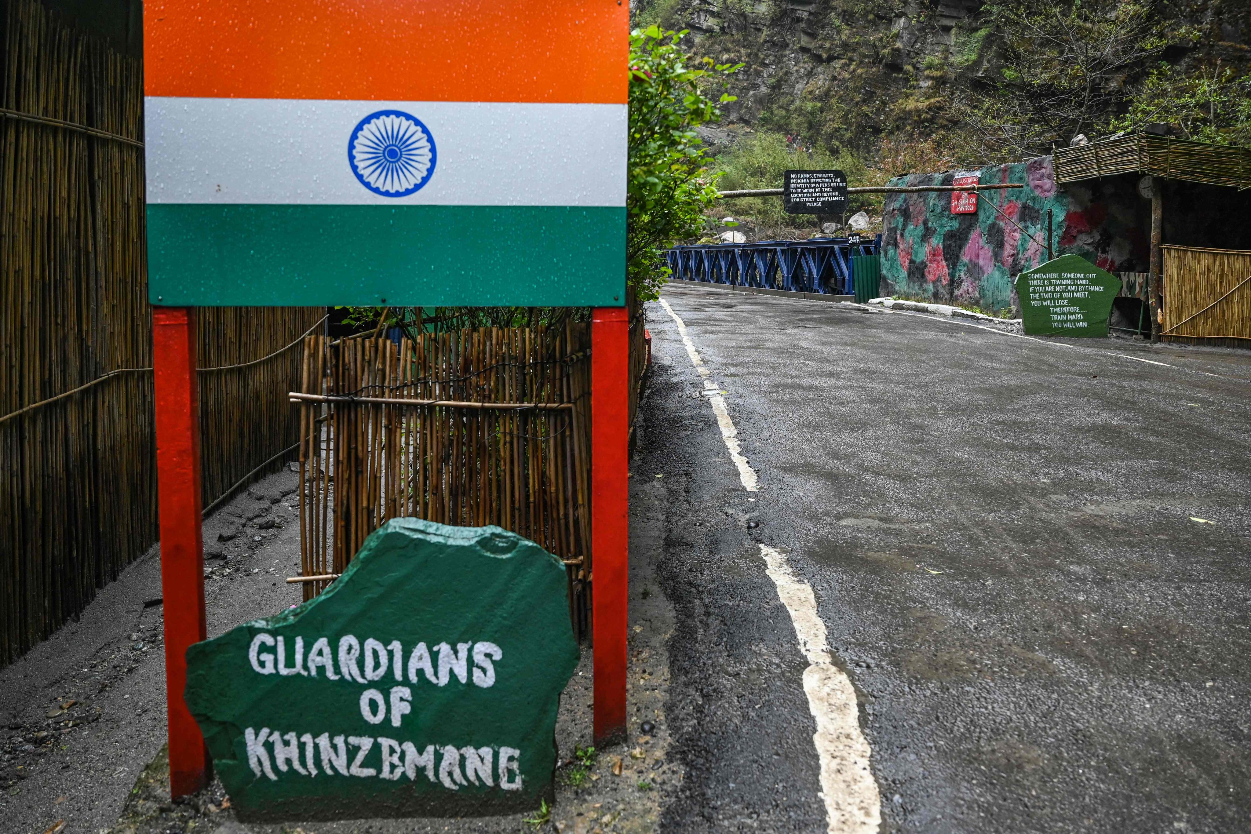 An Indian border post near the frontier with China in Khinzemane, in India’s Arunachal Pradesh state. Photo: AFP