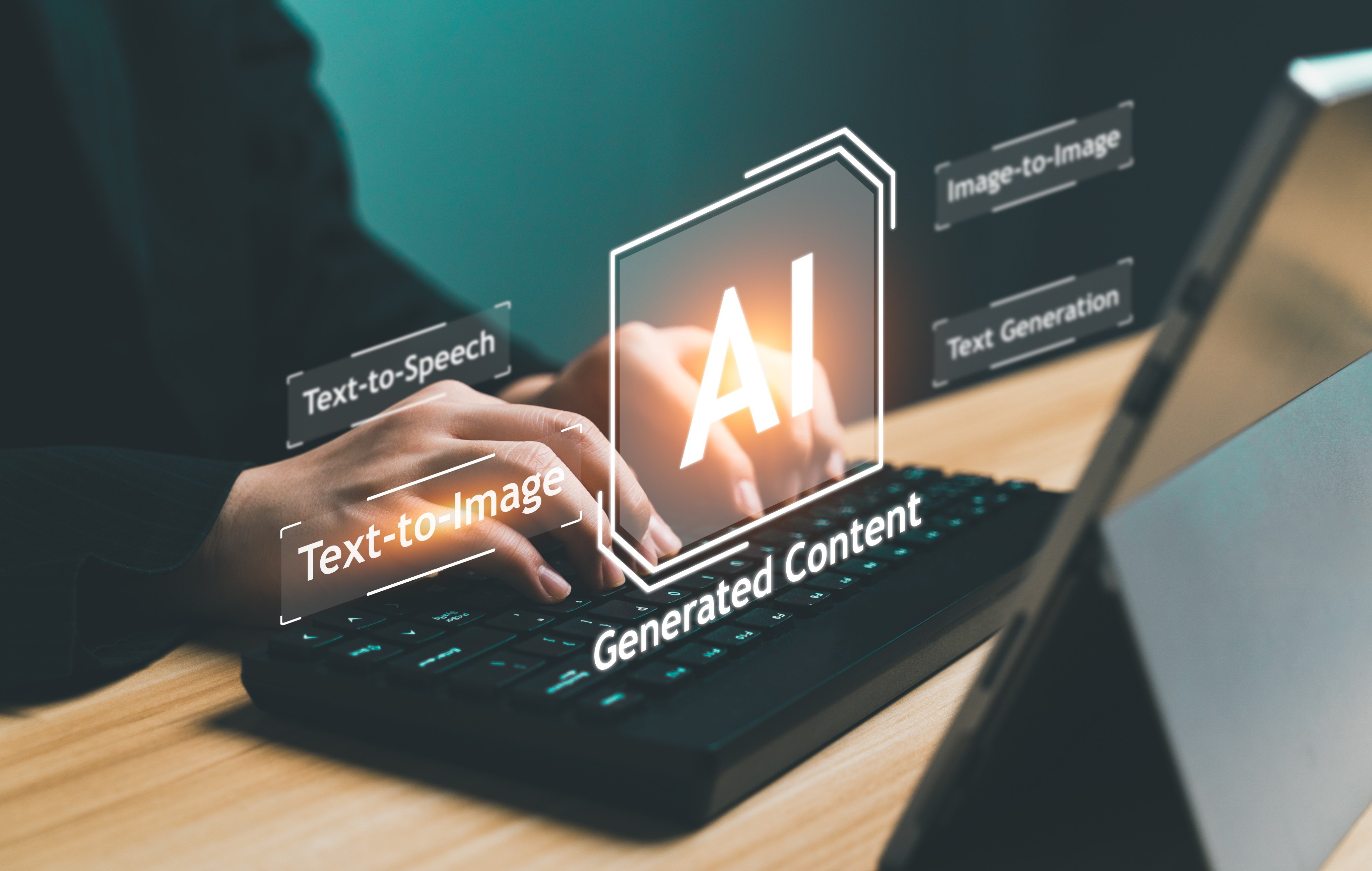 Artificial intelligence-generated content concept. Photo: Shutterstock