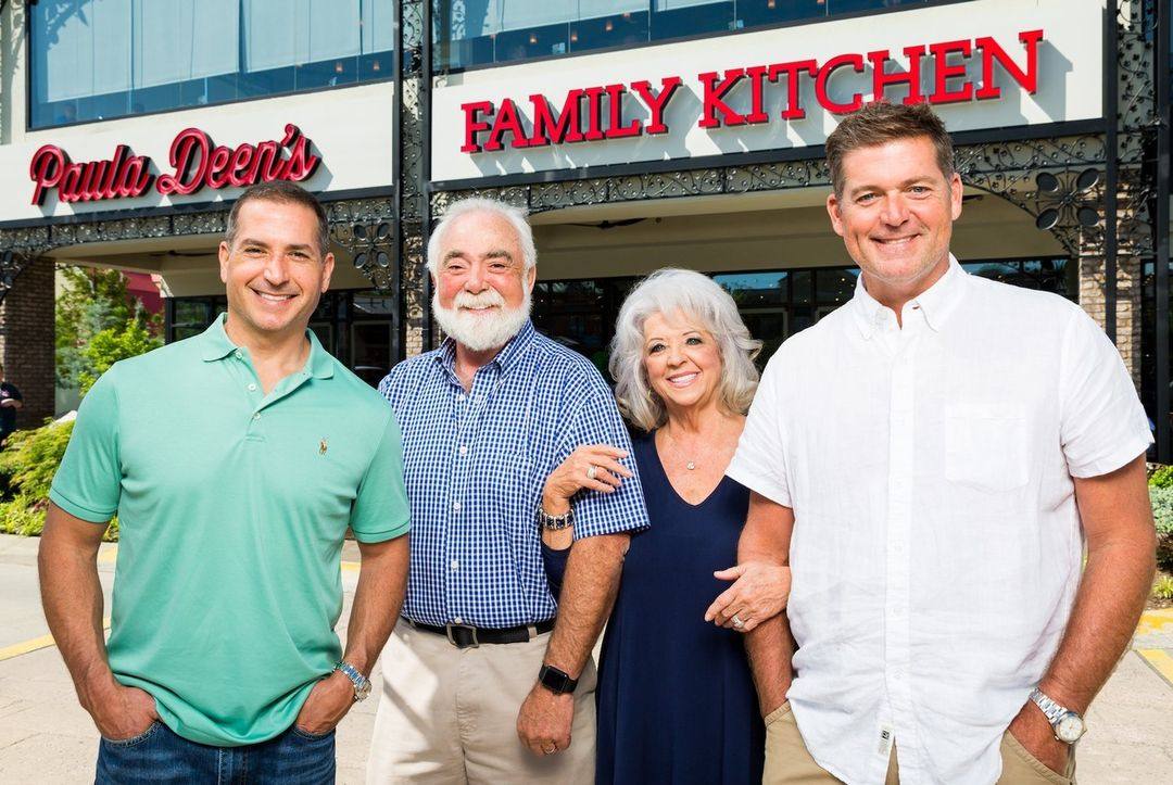 Paula Deen with her husband, Michael Groover, and her sons, Jamie and Bobby. Photo: @pauladeensfamilykitchen/Instagram