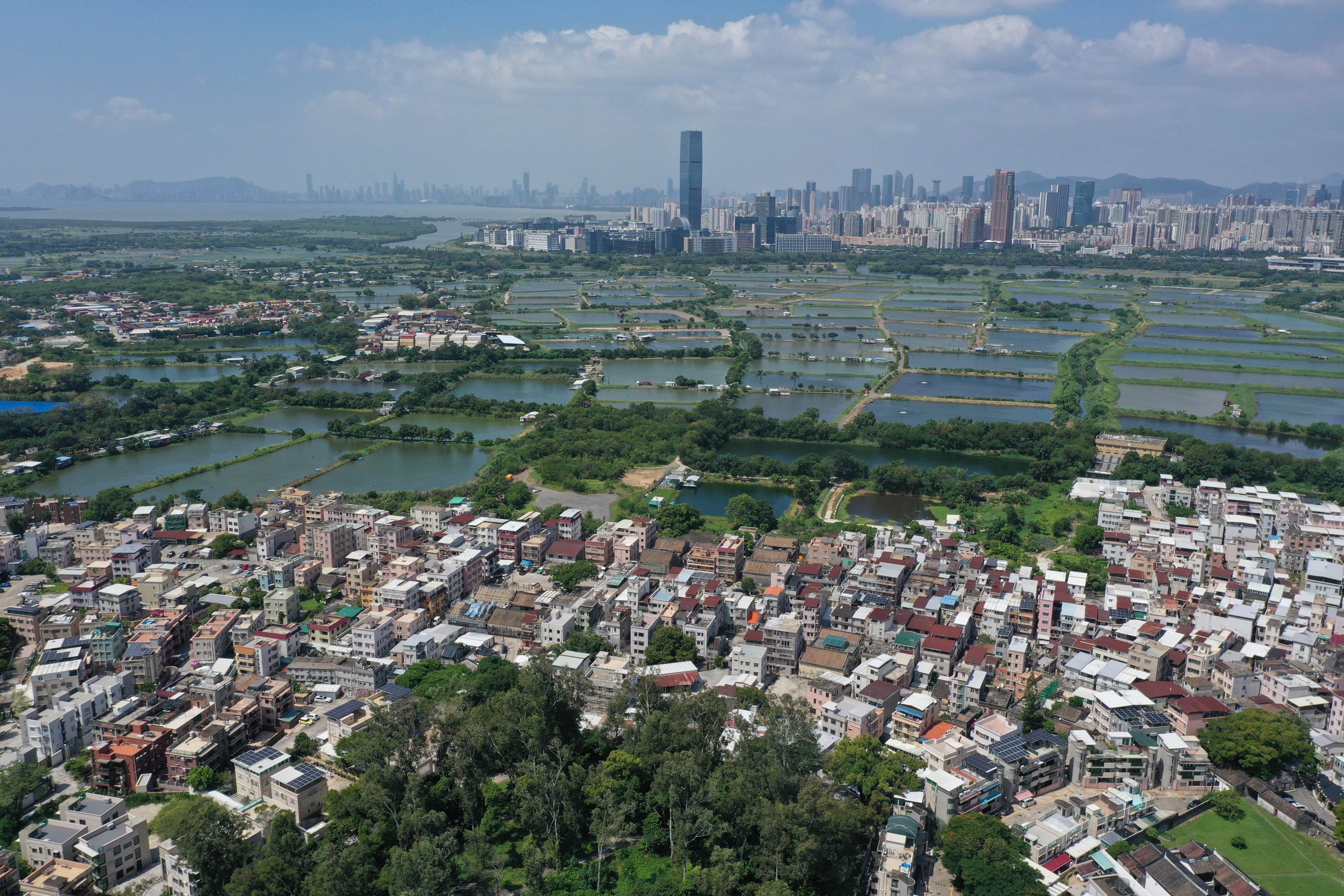 San Tin in the New Territories, with Shenzhen just over the border. The development site covers more than 600 hectares of land. Photo: Winson Wong