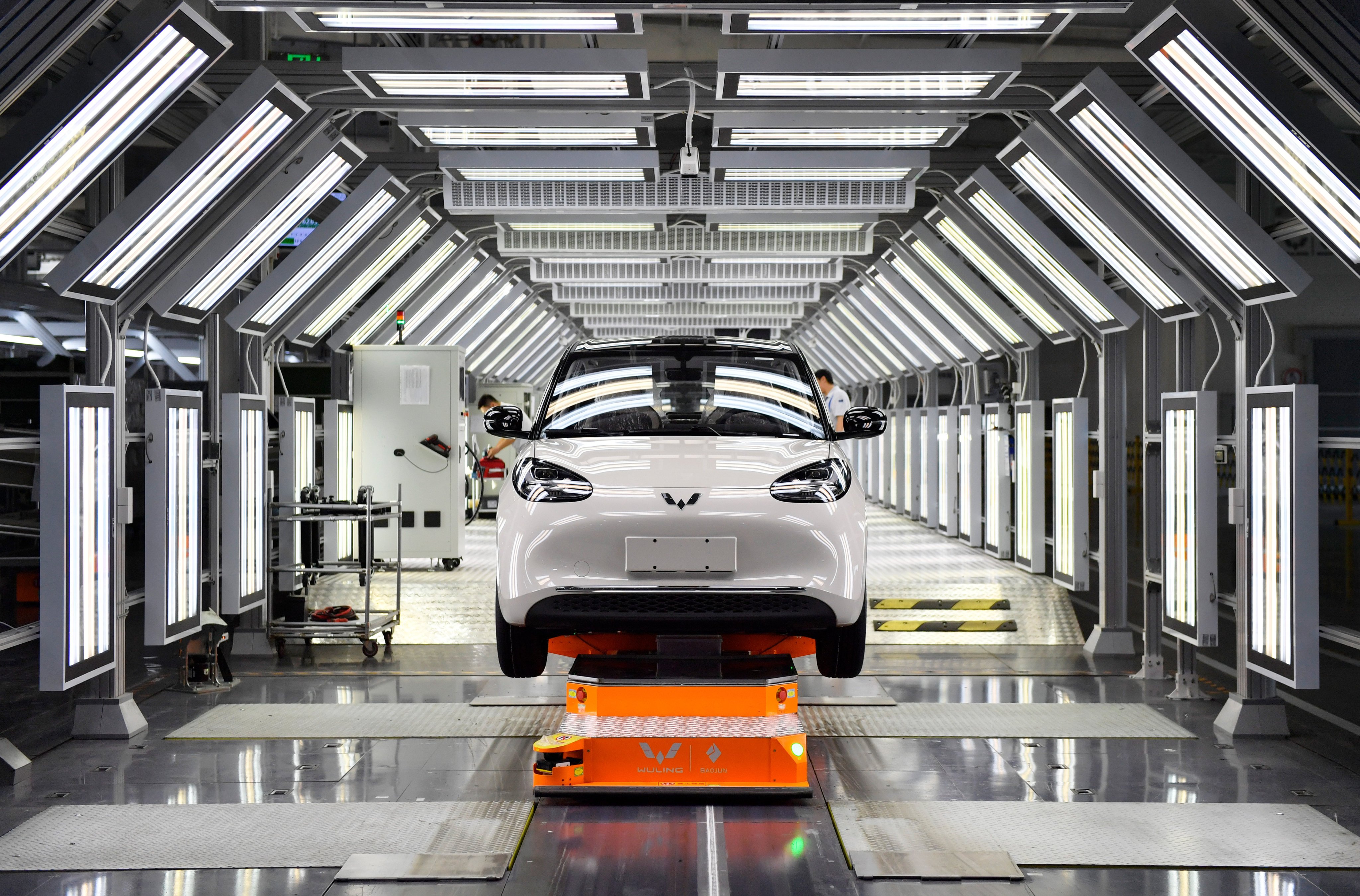 A vehicile is seen at a SAIC-GM-Wuling workshop in Liuzhou, China, in May. Photo: Xinhua