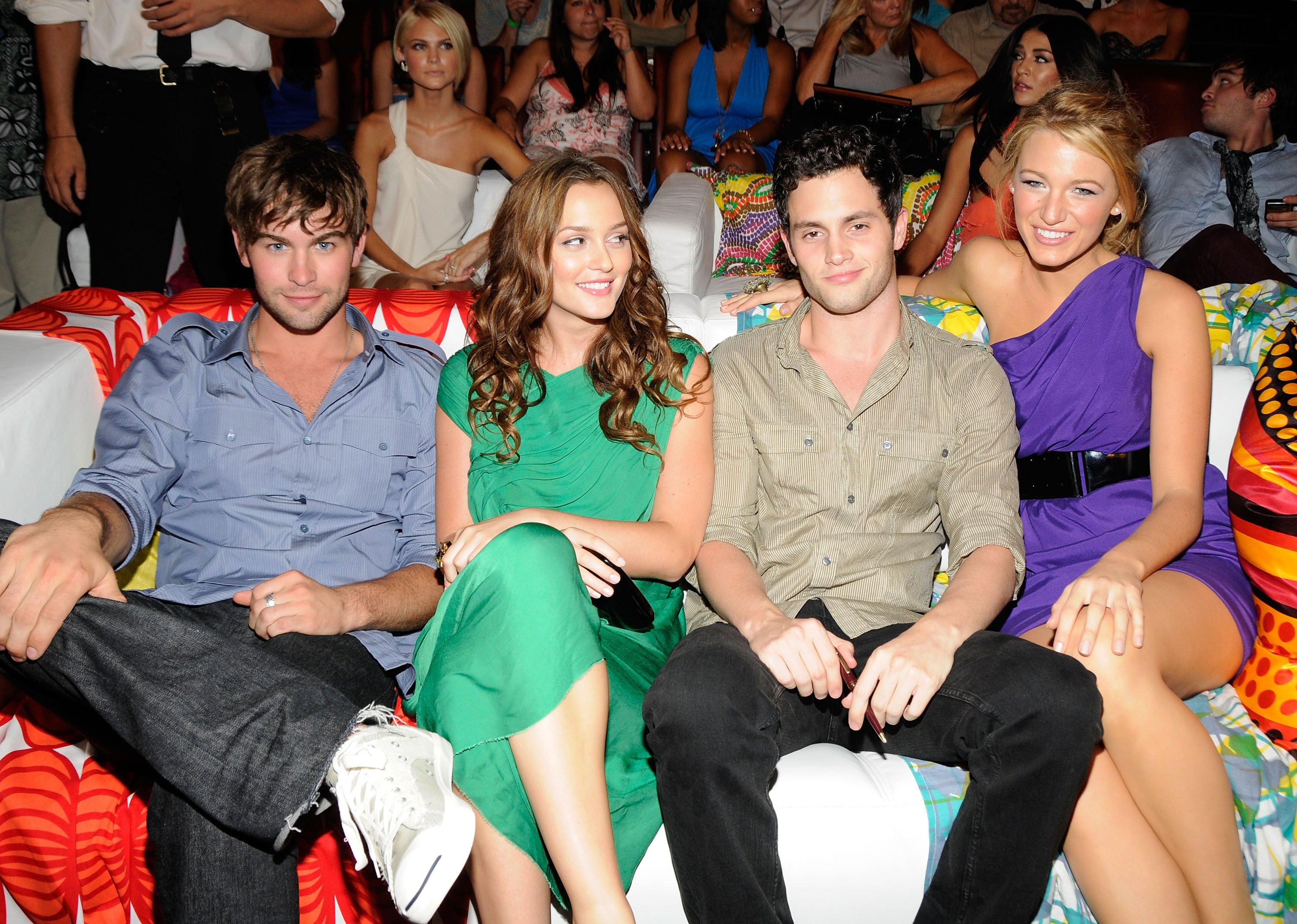 Where is the Gossip Girl cast today? Chace Crawford, Leighton Meester, Penn Badgley and Blake Lively during the show’s heyday in 2008. Photo: Getty Images