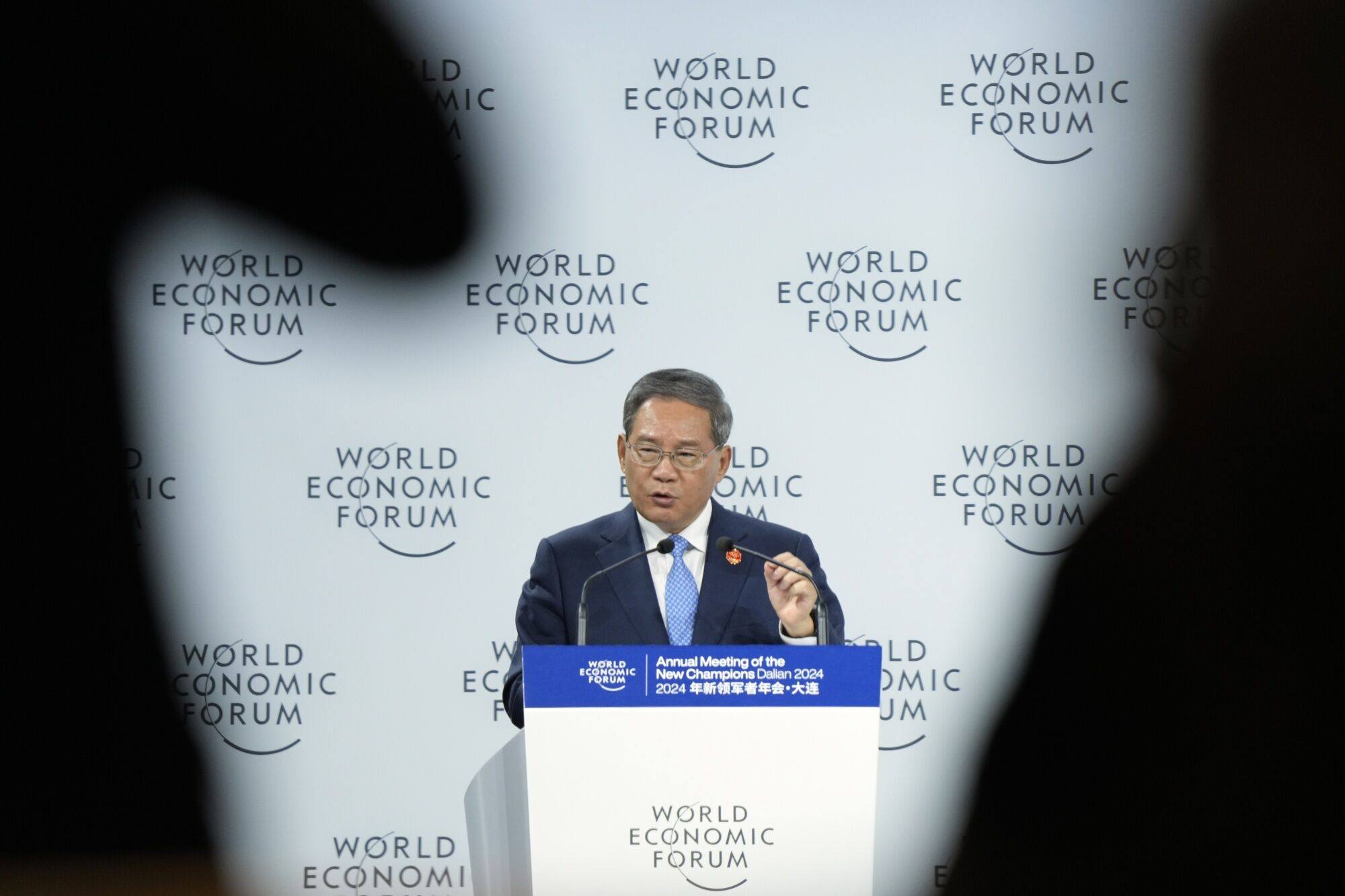 Chinese Premier Li Qiang criticised Western trade practices while praising his country’s open market during a keynote address on Tuesday. Photo: Bloomberg