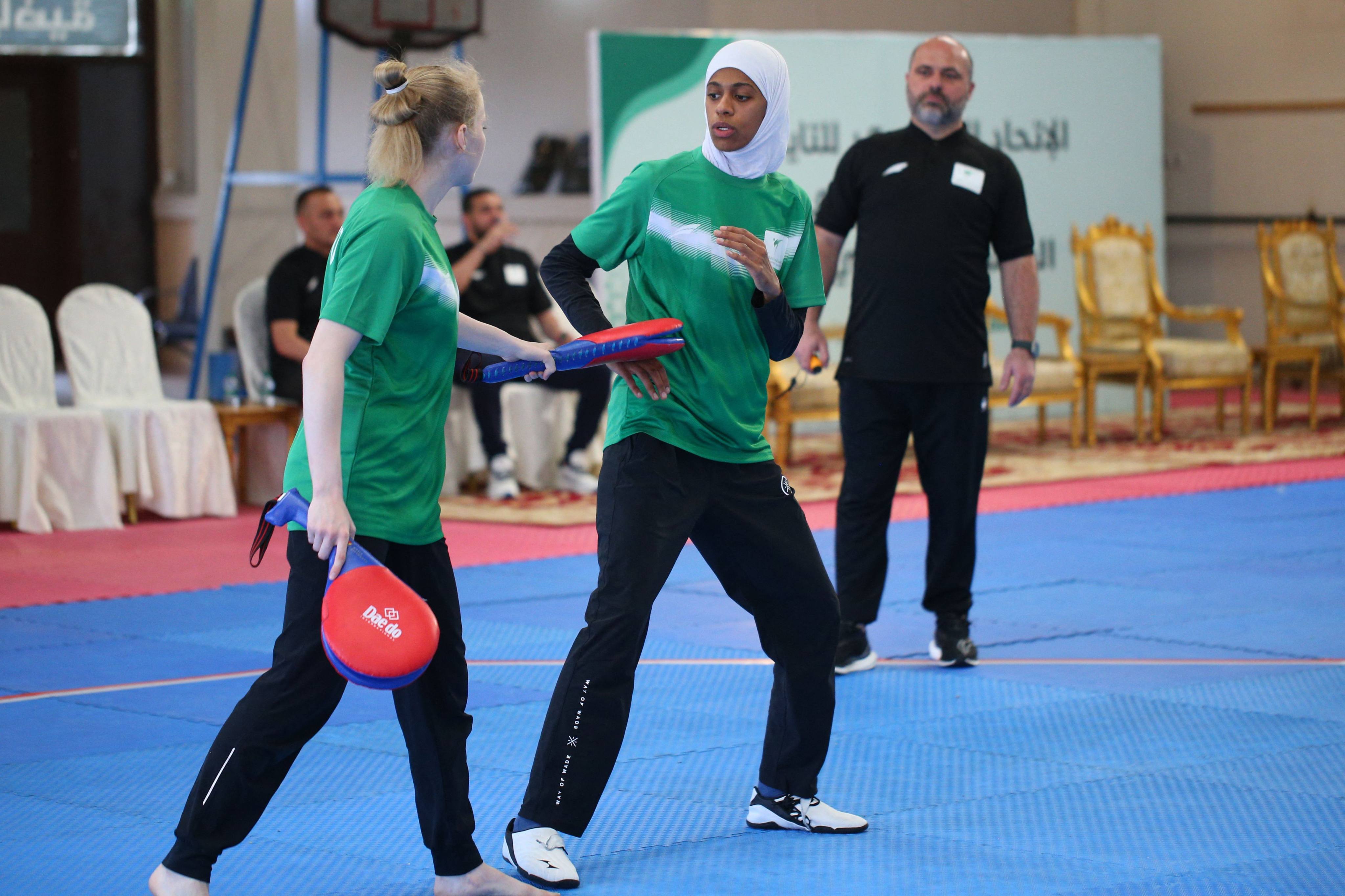 Taekwondo competitor Donia Abu Taleb is the first Saudi woman to qualify for an Olympic Games and hopes to be the first to win a medal. Photo: AFP