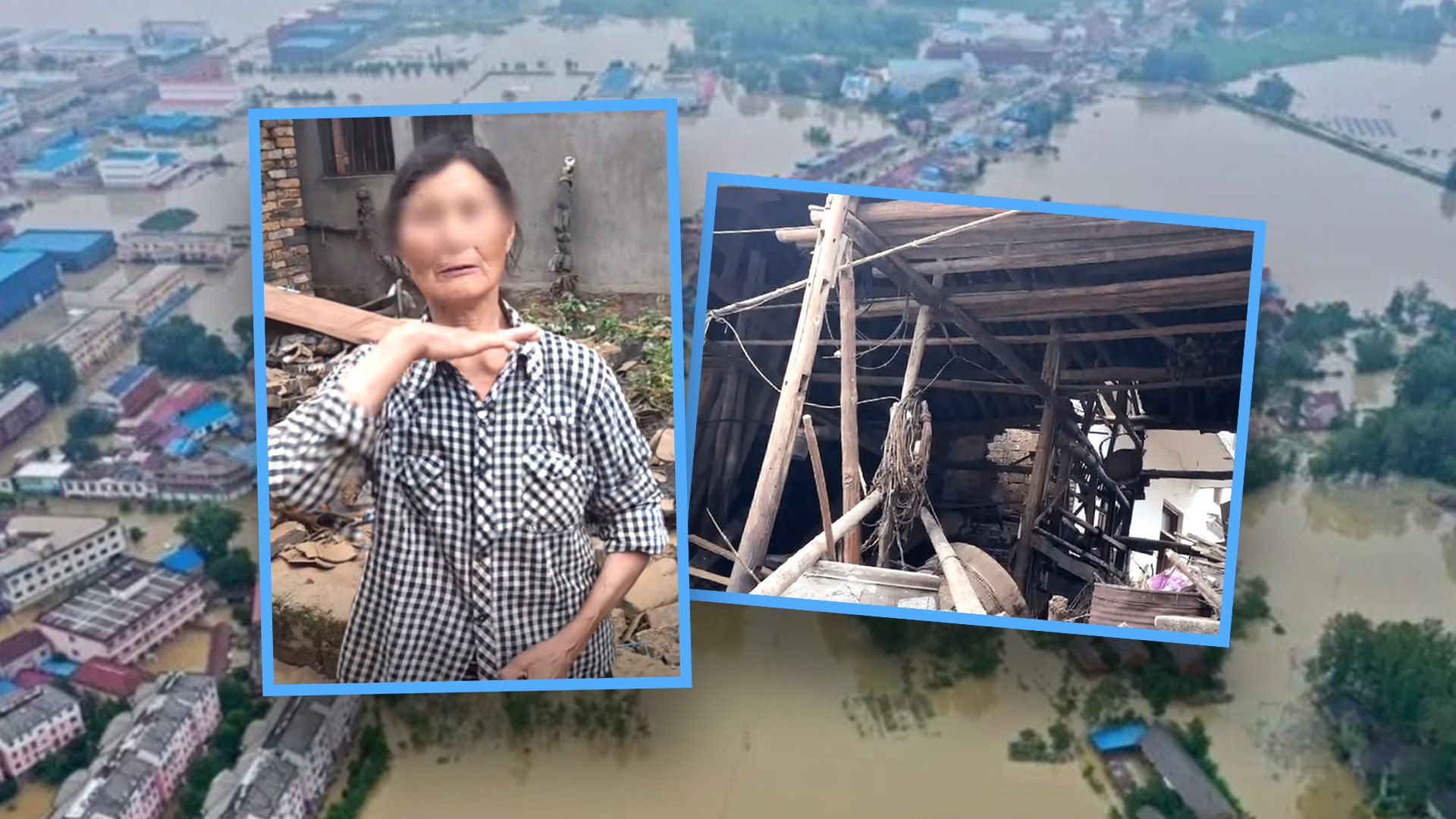 A 48-year-old man in China who swam to pluck his elderly mother from raging flood waters then lost his own life has been hailed as a hero on mainland social media. Photo: SCMP composite/Xinhua/Douyin/Jimu
