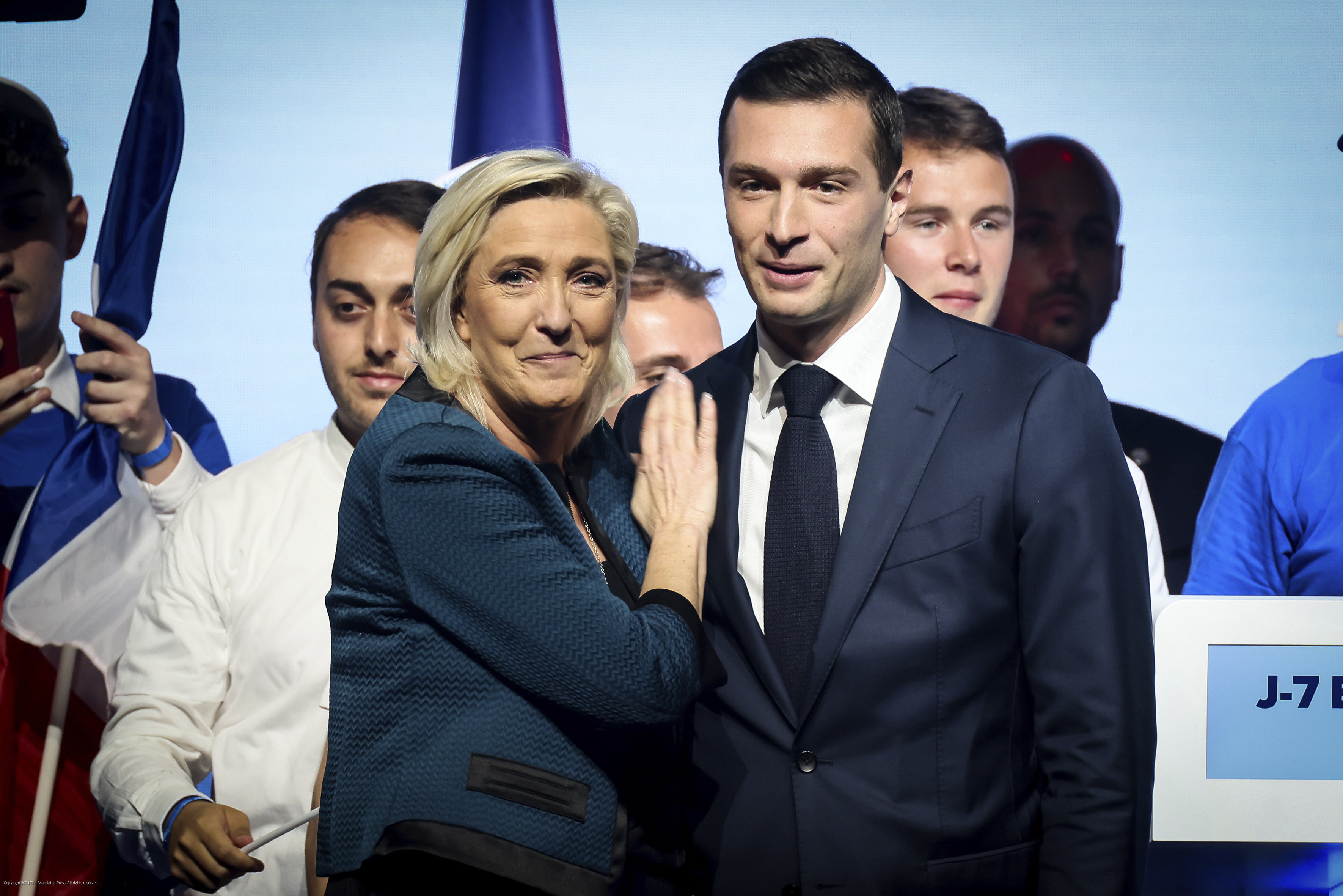 Marine Le Pen and Jordan Bardella of the French far-right party National Rally. Success of far-right politicians in recent European Parliament elections will alter China-EU relations, say analysts. Photo: AP