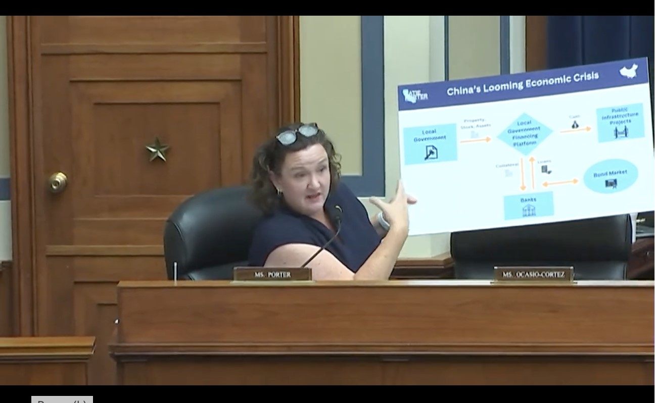 Katie Porter, a California Democrat, speaks during a US House Oversight committee hearing in Washington on Wednesday. Photo: SCMP