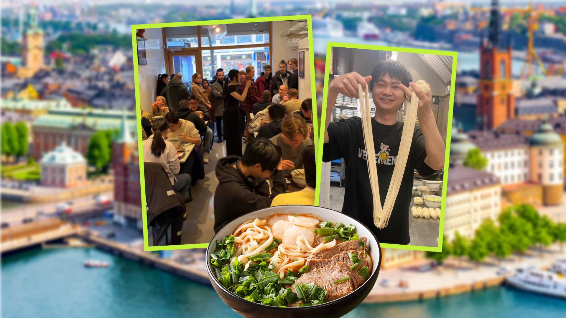A businessman from China has taken Sweden by storm with his hometown recipe for ramen noodles and is making US$140,000 a month. Photo: SCMP composite/Shutterstock/Douyin/Jimu News