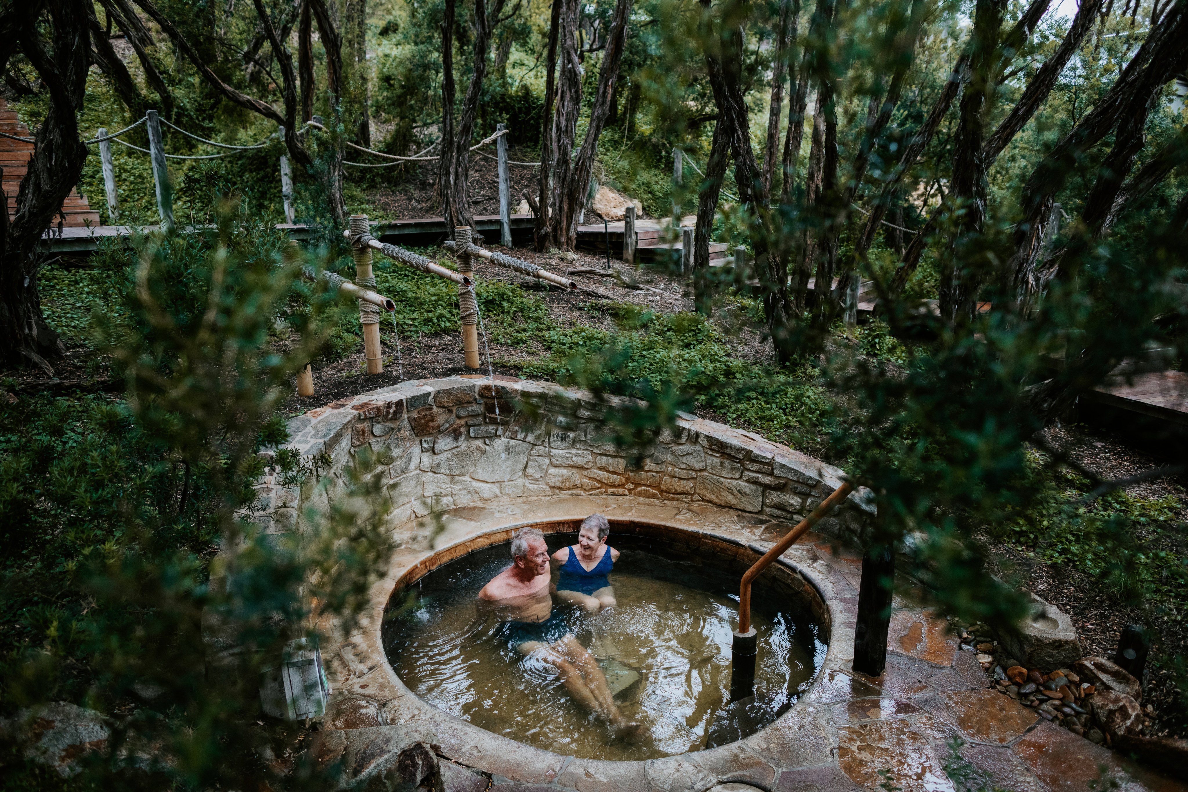 Peninsula Hot Springs is one of the first stops on a 900km tourist route of hot springs, mineral springs and sea baths being devised in Australia’s Victoria state. Photo: Peninsula Hot Springs