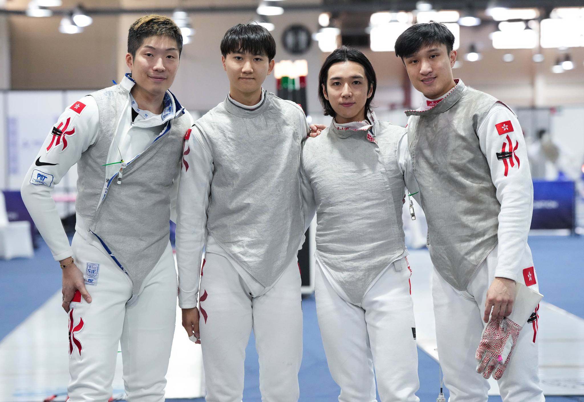 Hong Kong fencers (from left) Cheung Ka-long, Leung Chin-yu, Nicholas Choi and Ryan Choi. Photo: FIE