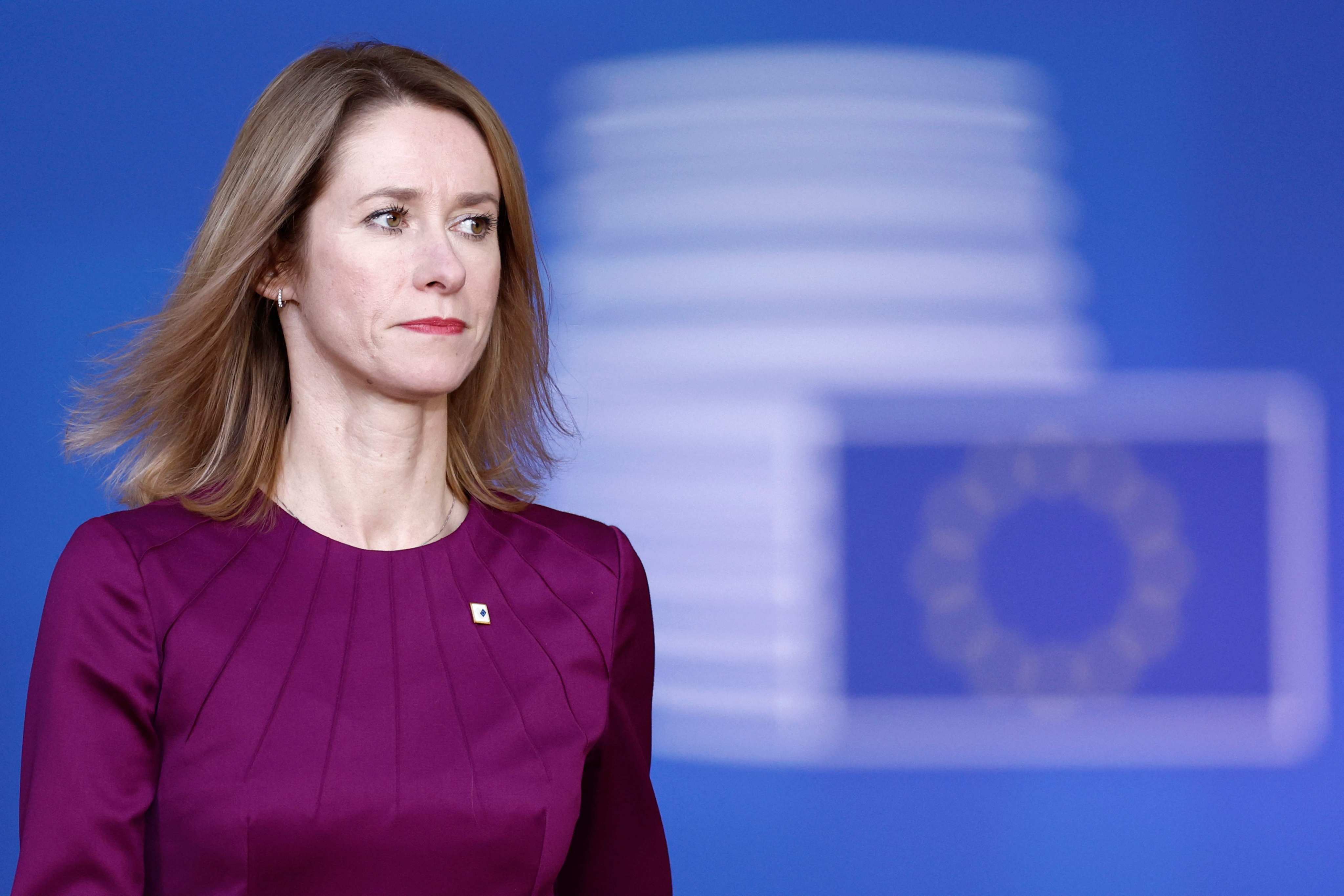 Estonia’s Prime Minister Kaja Kallas arrives for the first day of a EU leaders Summit in Brussels in October 2022. Photo: AFP