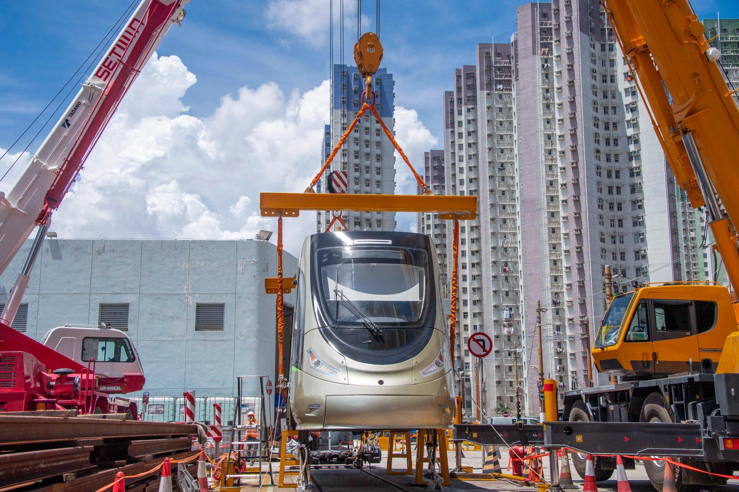 The train arrived on Thursday and is undergoing tests at the MTR Corp’s Tuen Mun depot, the city’s rail operator has said. Photo: Handout
