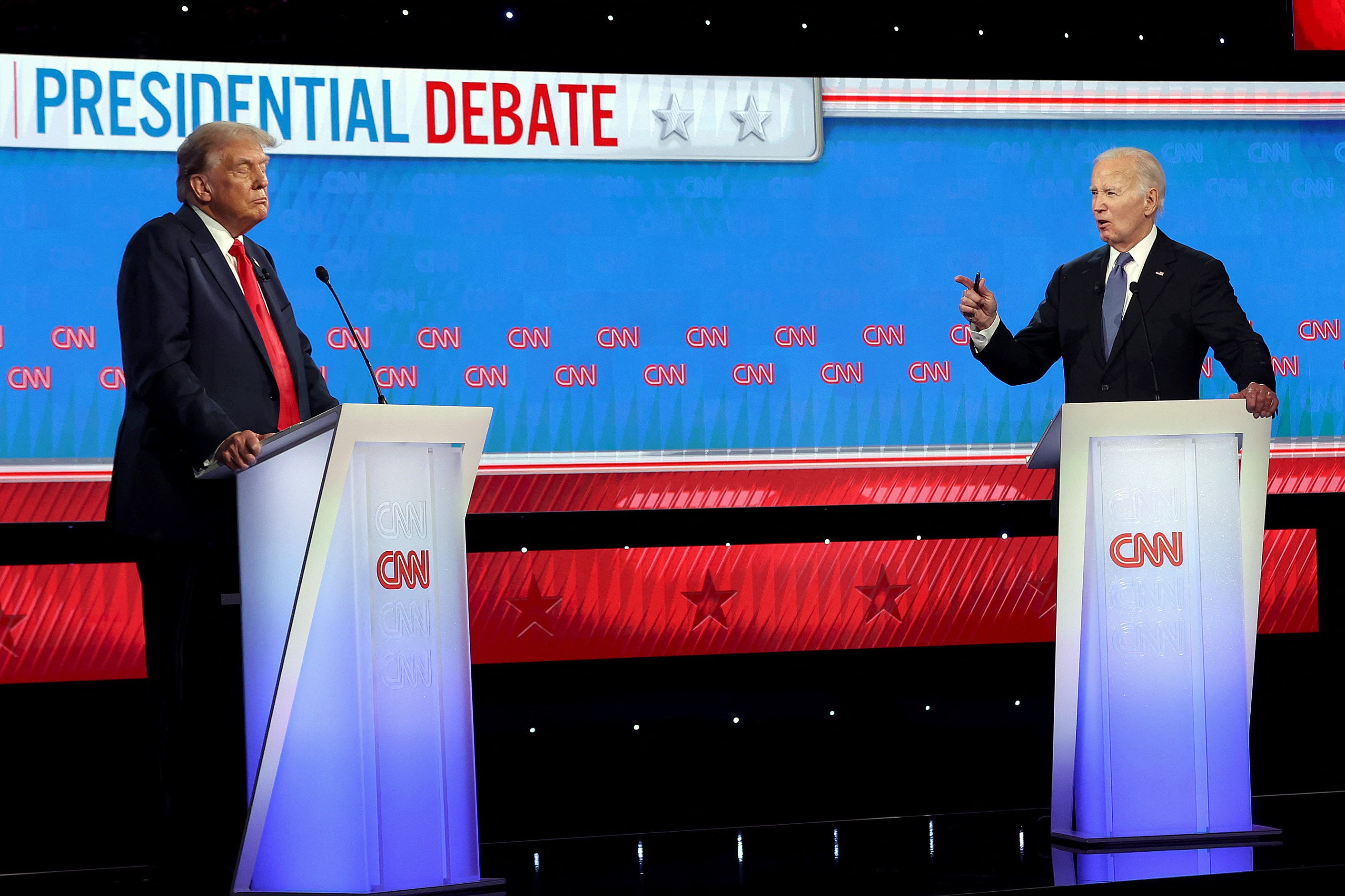 US President Biden and former president Trump face off in the first presidential debate of the 2024 campaign. Photo: AFP