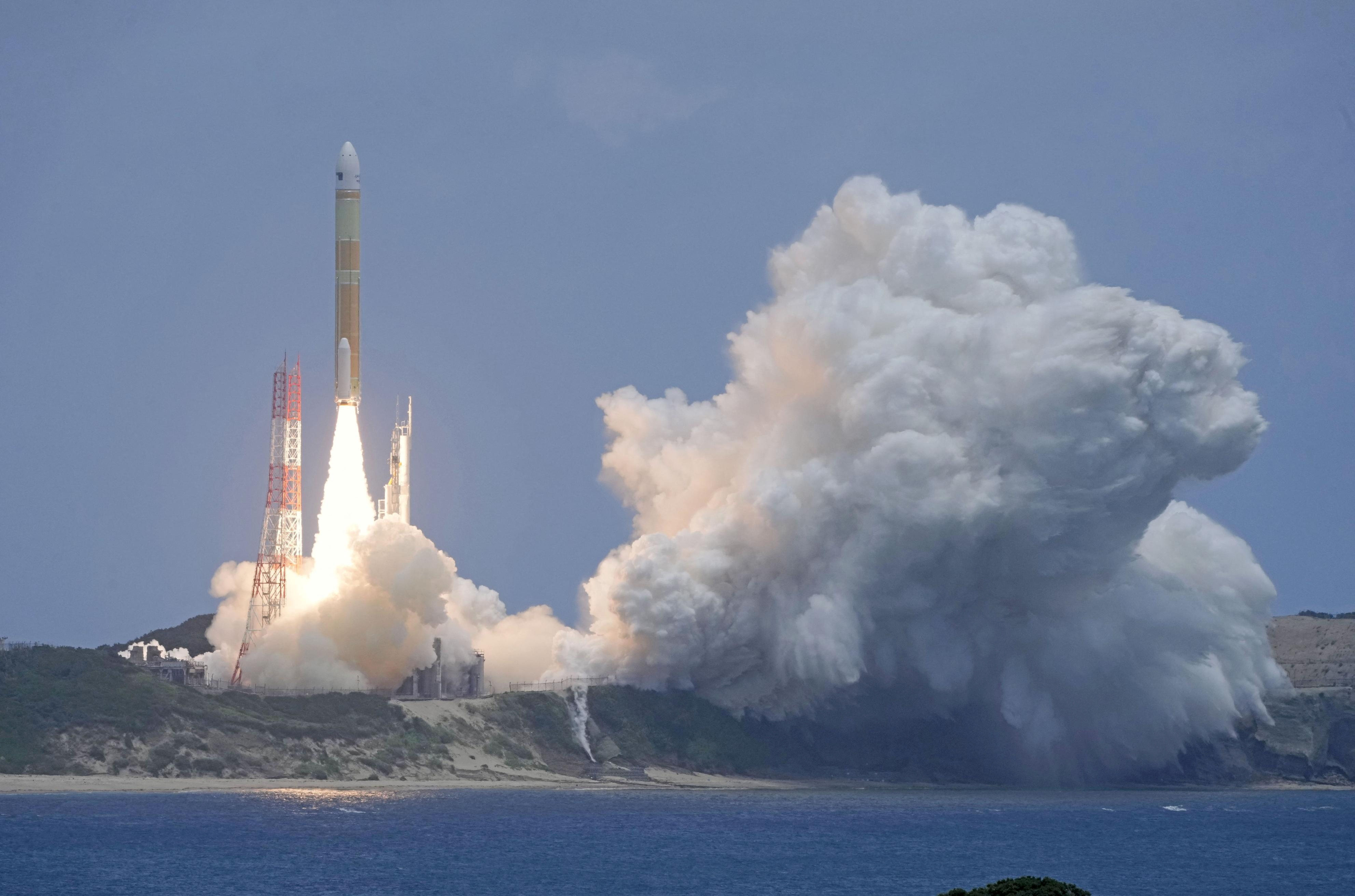 The H3 rocket lifting off from Tanegashima Space Centre. Photo: Kyodo