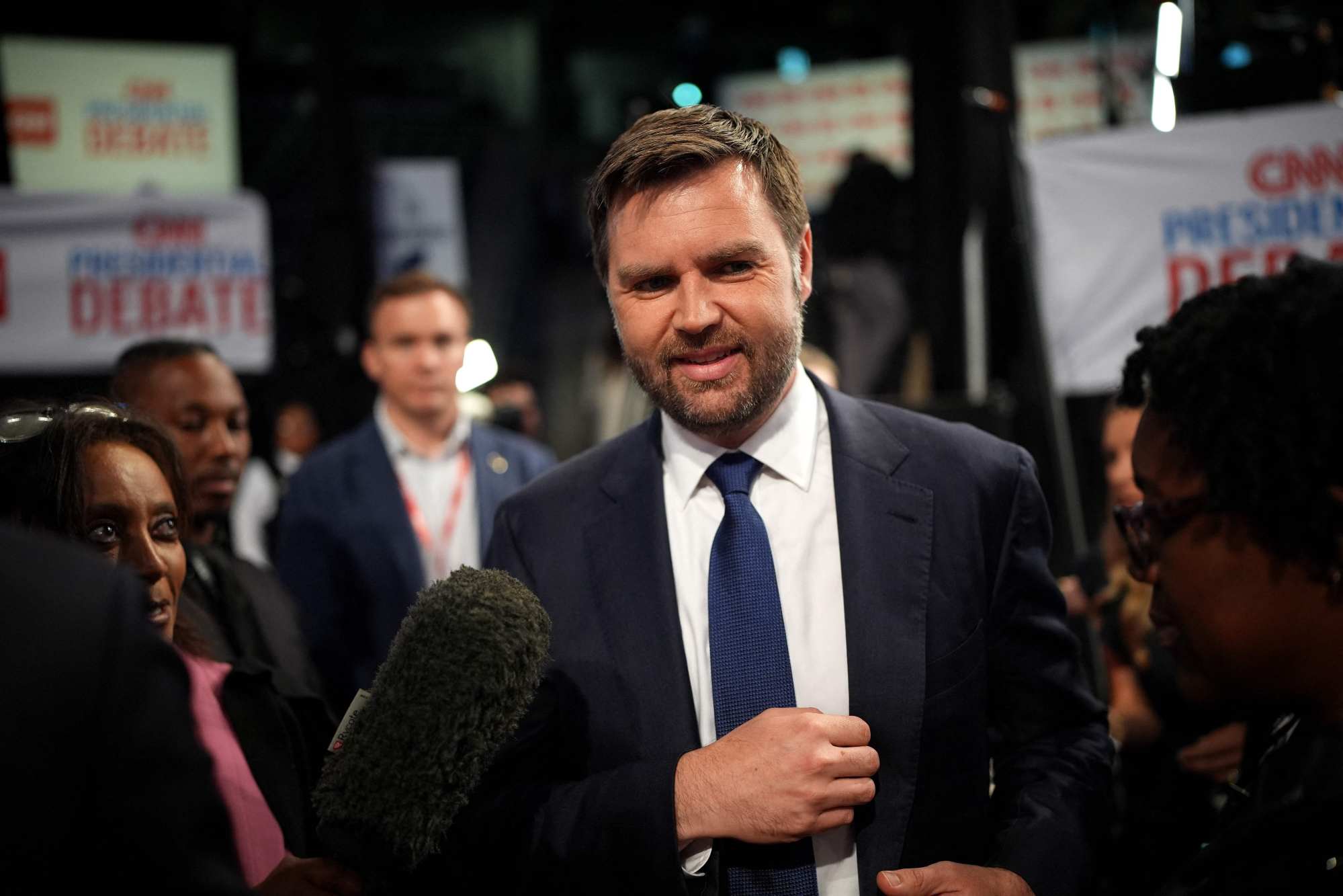 Senator J.D. Vance of Ohio speaks to reporters following the CNN Presidential Debate between Joe Biden and Donald Trump on June 27. Photo: Getty Images via AP