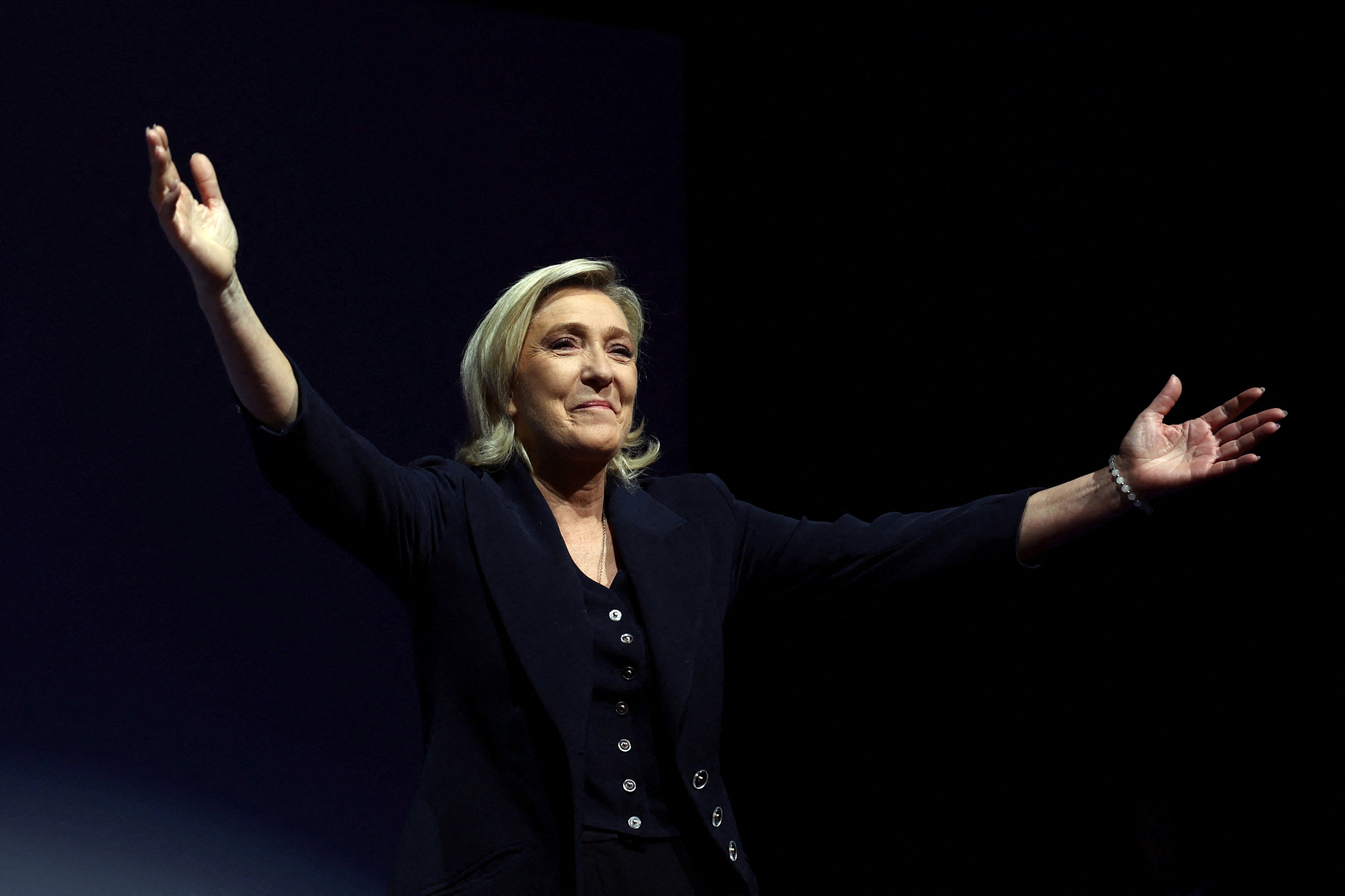French far-right leader Marine Le Pen on Sunday. Photo: Reuters
