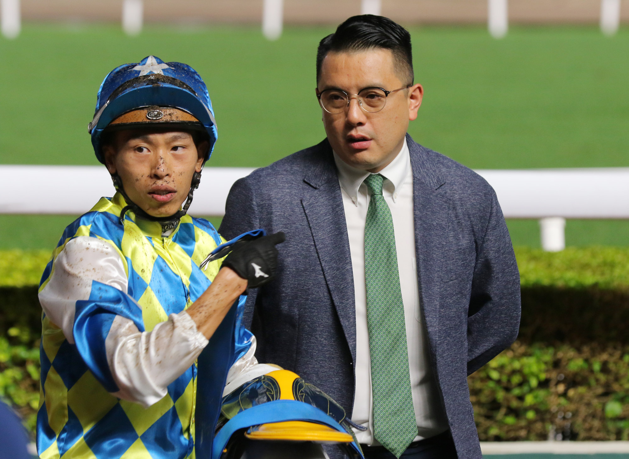 Pierre Ng (right) has a solid team of eight runners at the Valley on Thursday night.