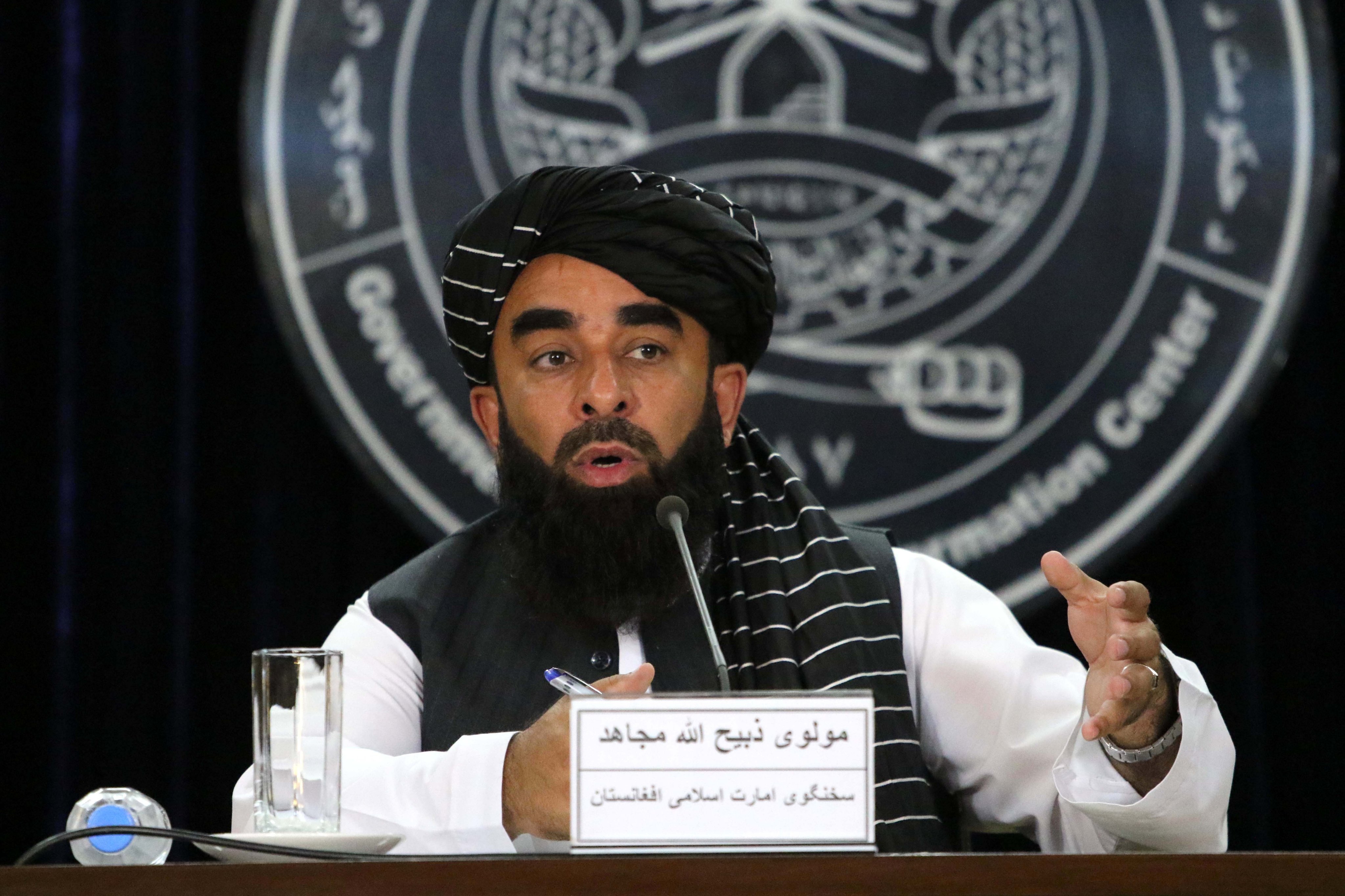 The Taliban’s government spokesman Zabiullah Mujahid. Mujahid is attending UN-convened talks in Doha, Qatar. Photo: EPA-EFE