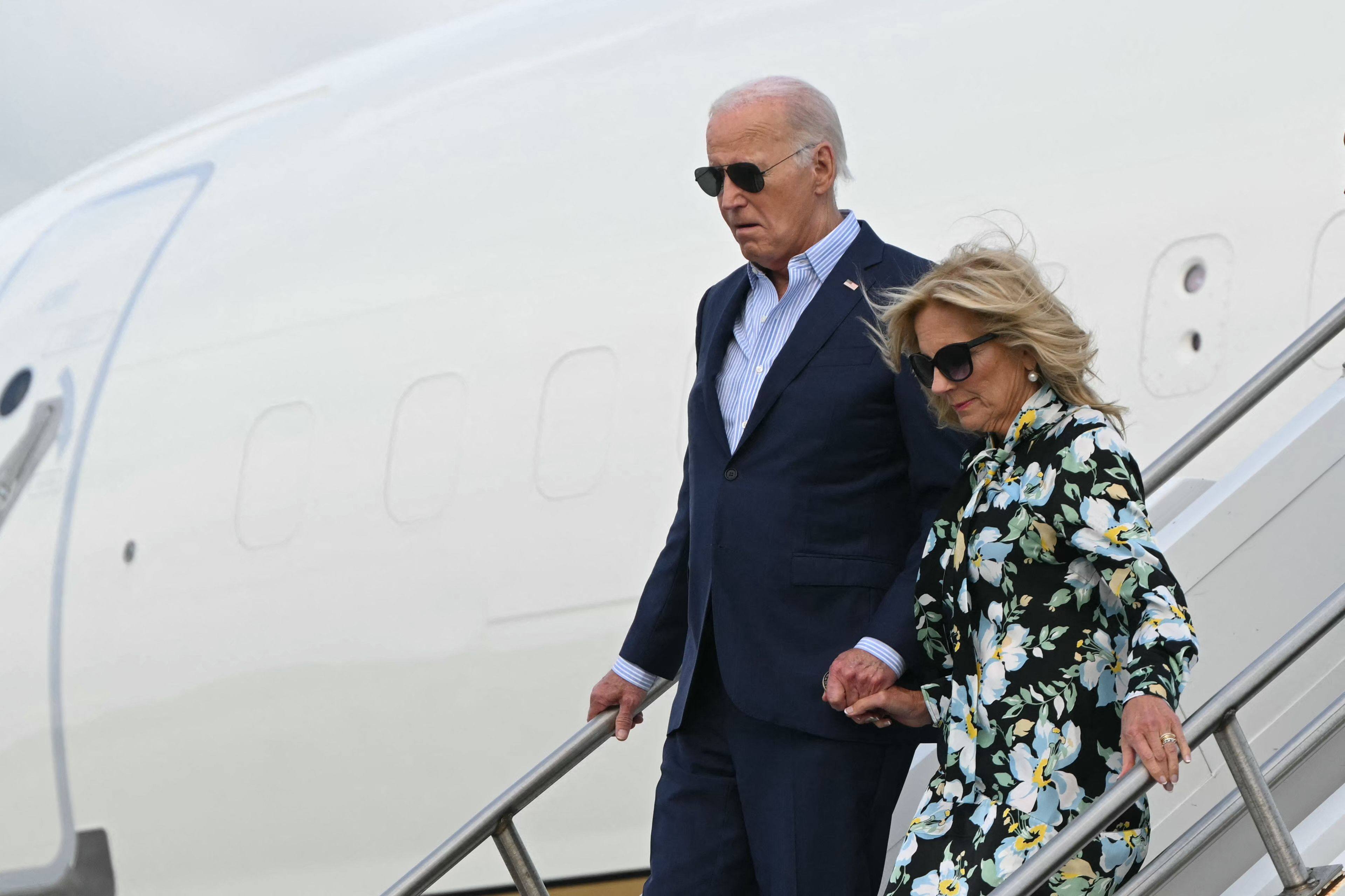 US President Joe Biden and First Lady Jill Biden step off Air Force One upon arrival at McGuire Air Force Base in New Jersey on June 29. The next president should be able to work with peer nations like China to deal with severe problems that will arise in the second half of the 2020s. Photo: AFP