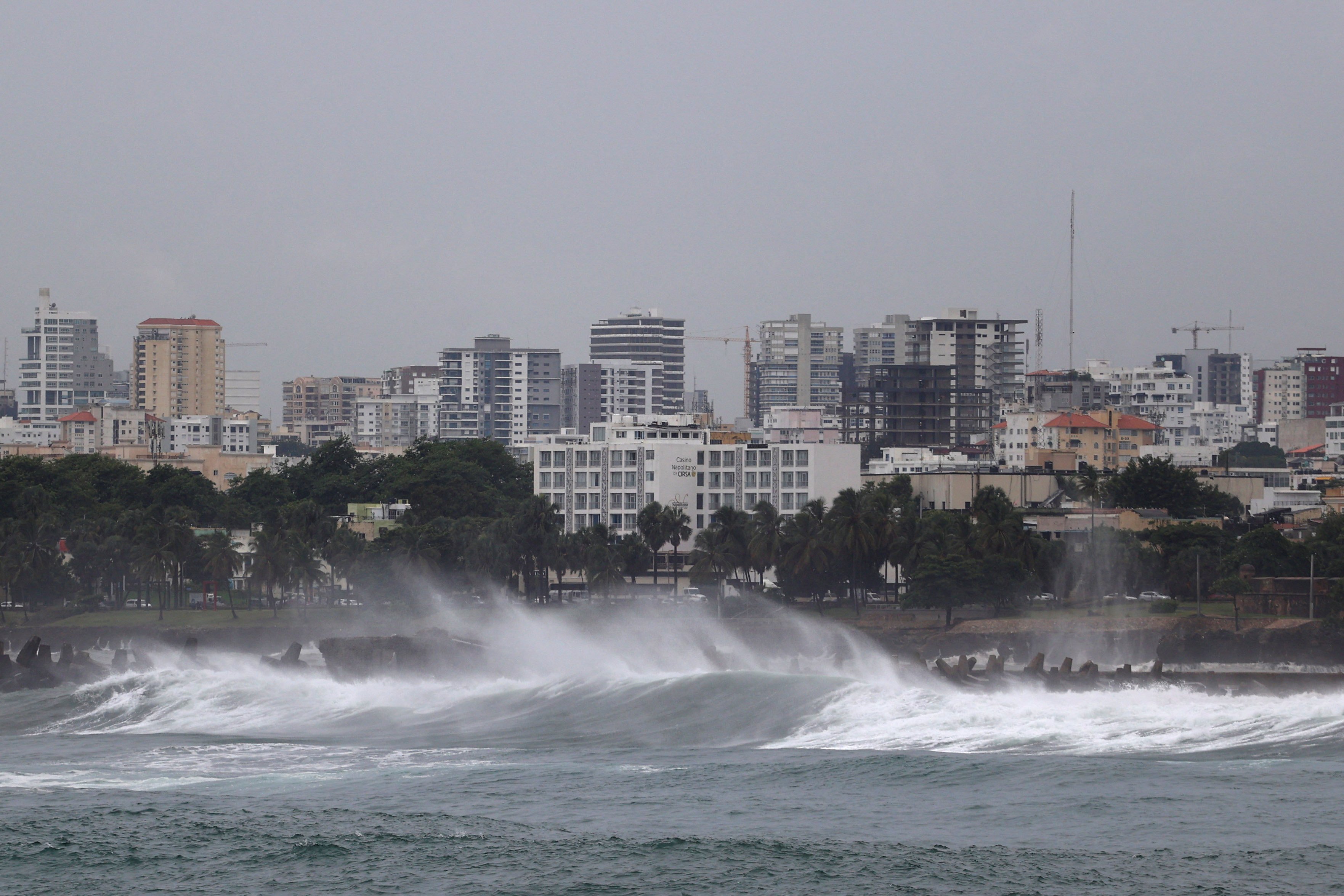 Choppy waters are seen as Hurricane Beryl moves south of the island, in Santo Domingo, Dominican Republic on Tuesday. Photo: Reuters 