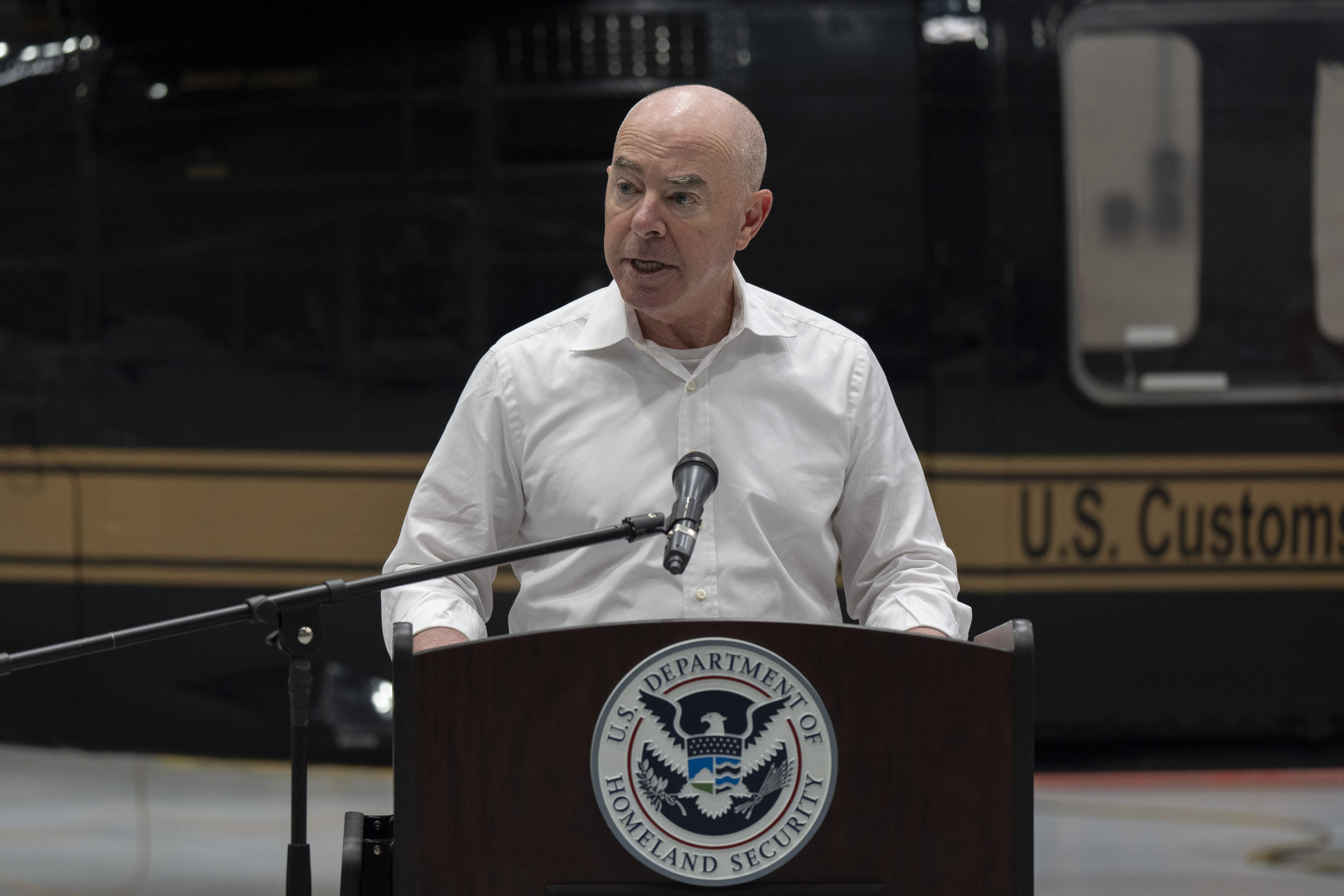 US Homeland Security Secretary Alejandro Mayorkas on June 26, 2024. Arrests for illegal border crossings have dropped more than 40 per cent since asylum restrictions were announced, according to the agency. Photo: AP