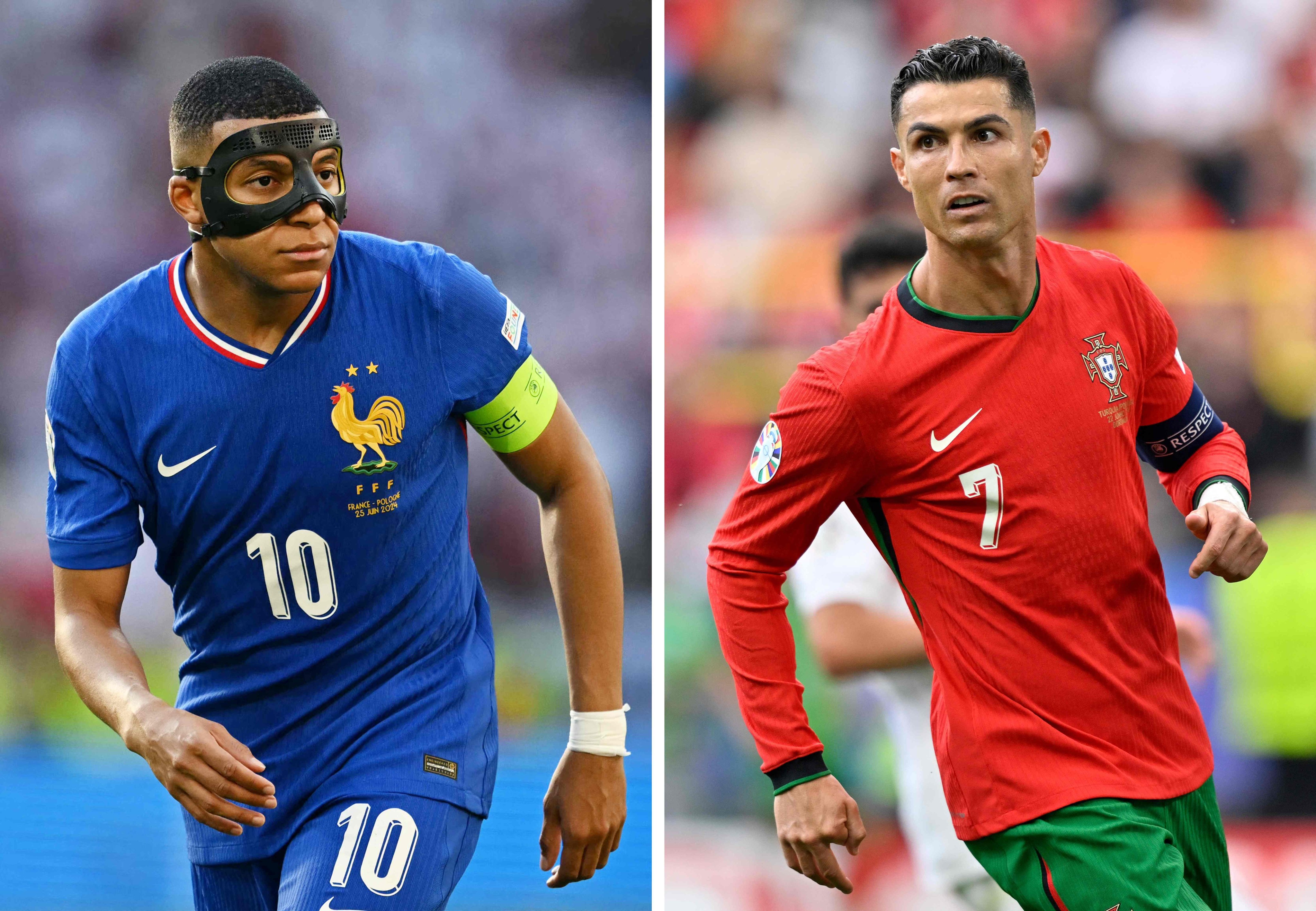 Kylian Mbappé‘s France will face Cristiano Ronaldo’s Portugal in the last eight. Photo: AFP