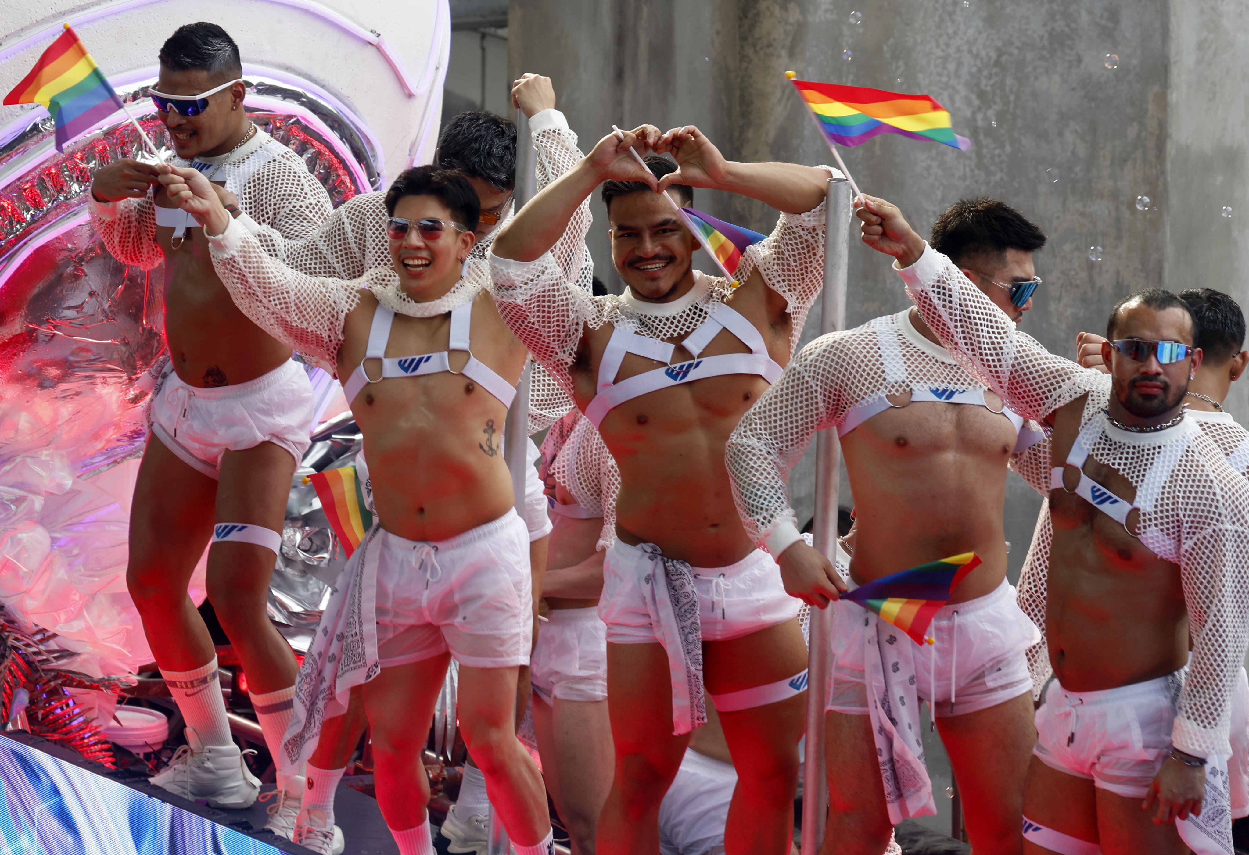 People take part in an LGBTQ parade to mark the end of Pride Month celebrations in Bangkok, Thailand on June 30. Photo: EPA-EFE