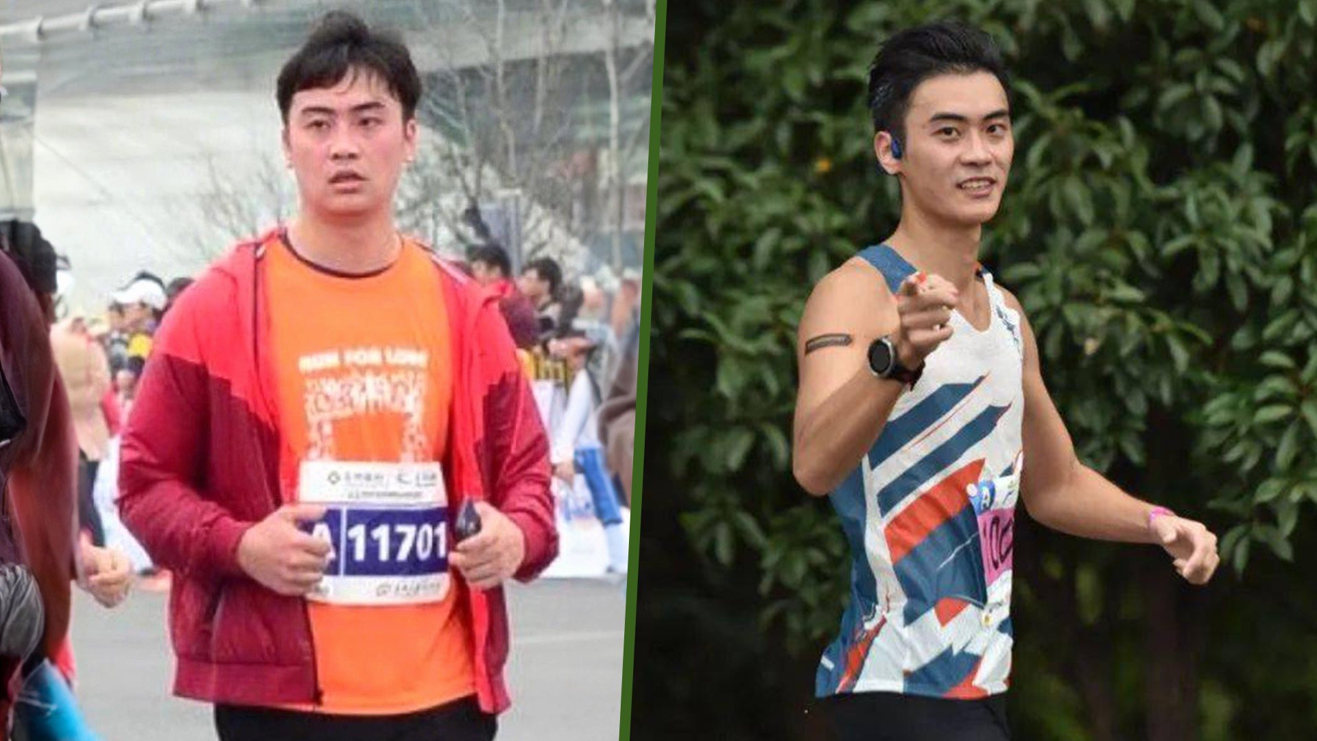 Shen Haoze, China KOL famous for shedding 20kg through marathon training lands place at mass participation Paris Olympics event. Photo: SCMP composite/Weibo/Sohu