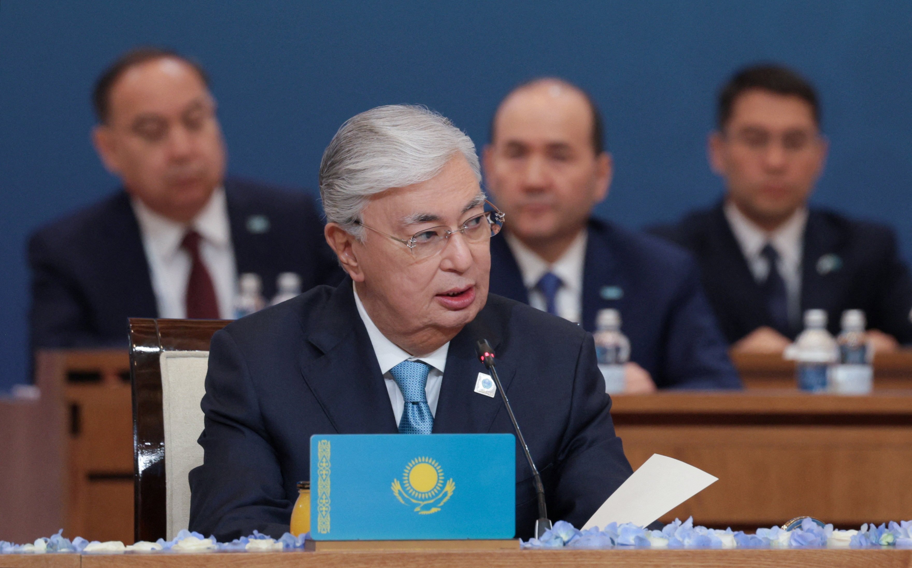 Kazakh President Kassym-Jomart Tokayev attends the Shanghai Cooperation Organisation  summit in Astana, Kazakhstan, on July 4. Photo: Reuters/Sputnik