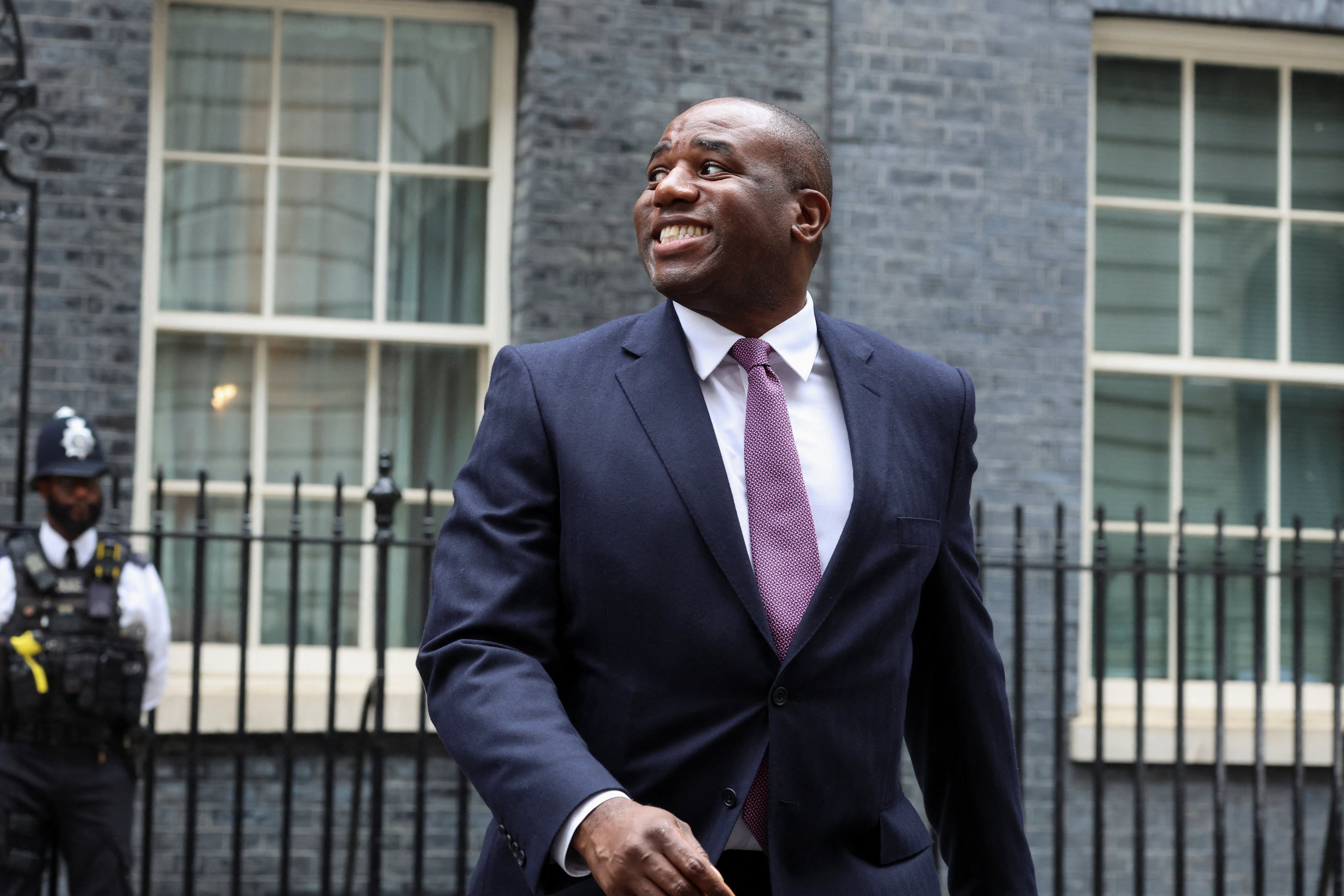 Britain’s newly appointed Foreign Secretary David Lammy leaves London’s 10 Downing Street on Friday following the results of Thursday’s election, a victory for the Labour Party. Photo: Reuters